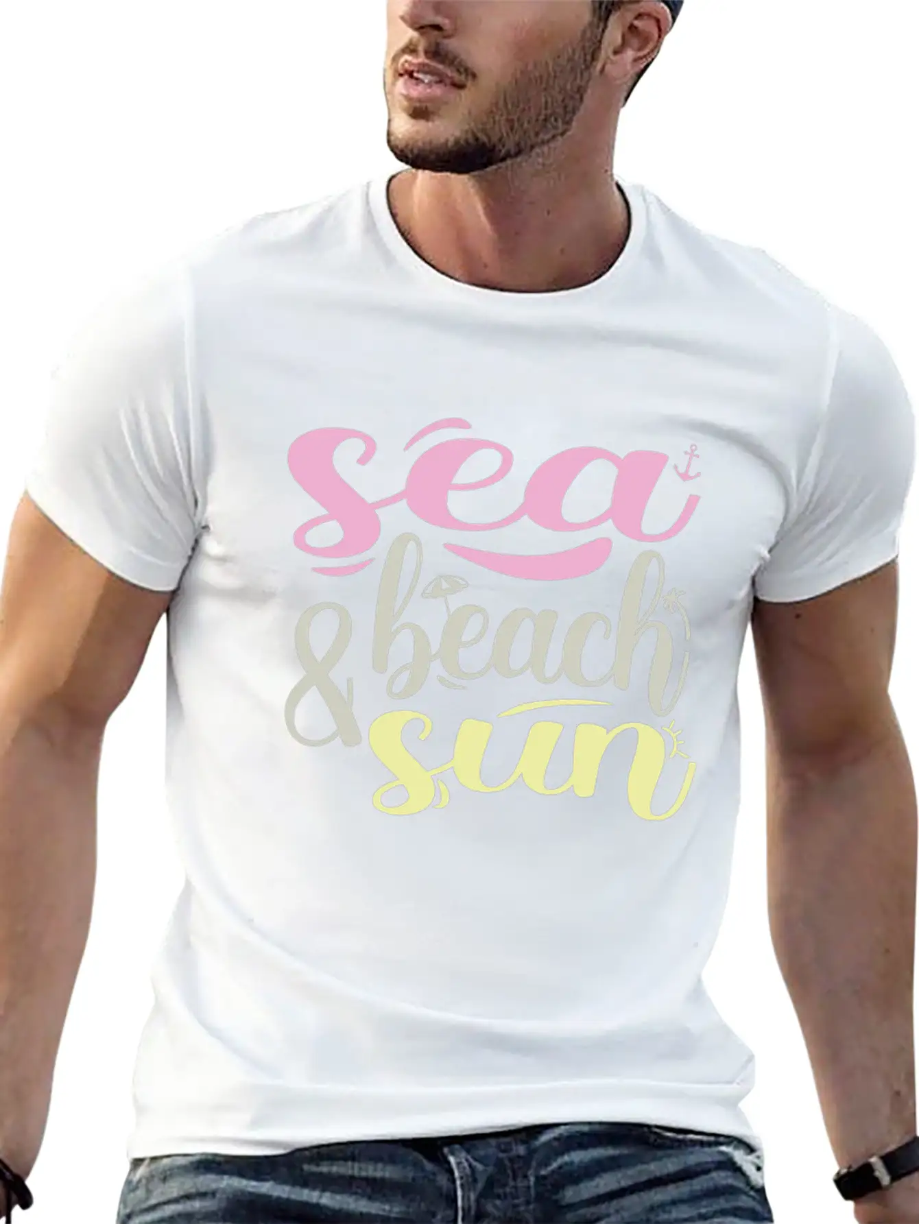 Beach Unisex Short Sleeve Soft Cotton T-Shirt – Casual Everyday Wear