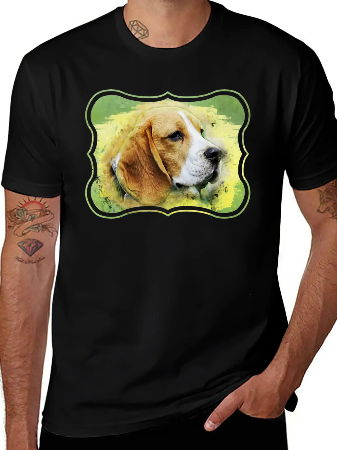 Beagle Dog Digital Art Unisex Short Sleeve Soft Cotton T-Shirt – Casual Everyday Wear