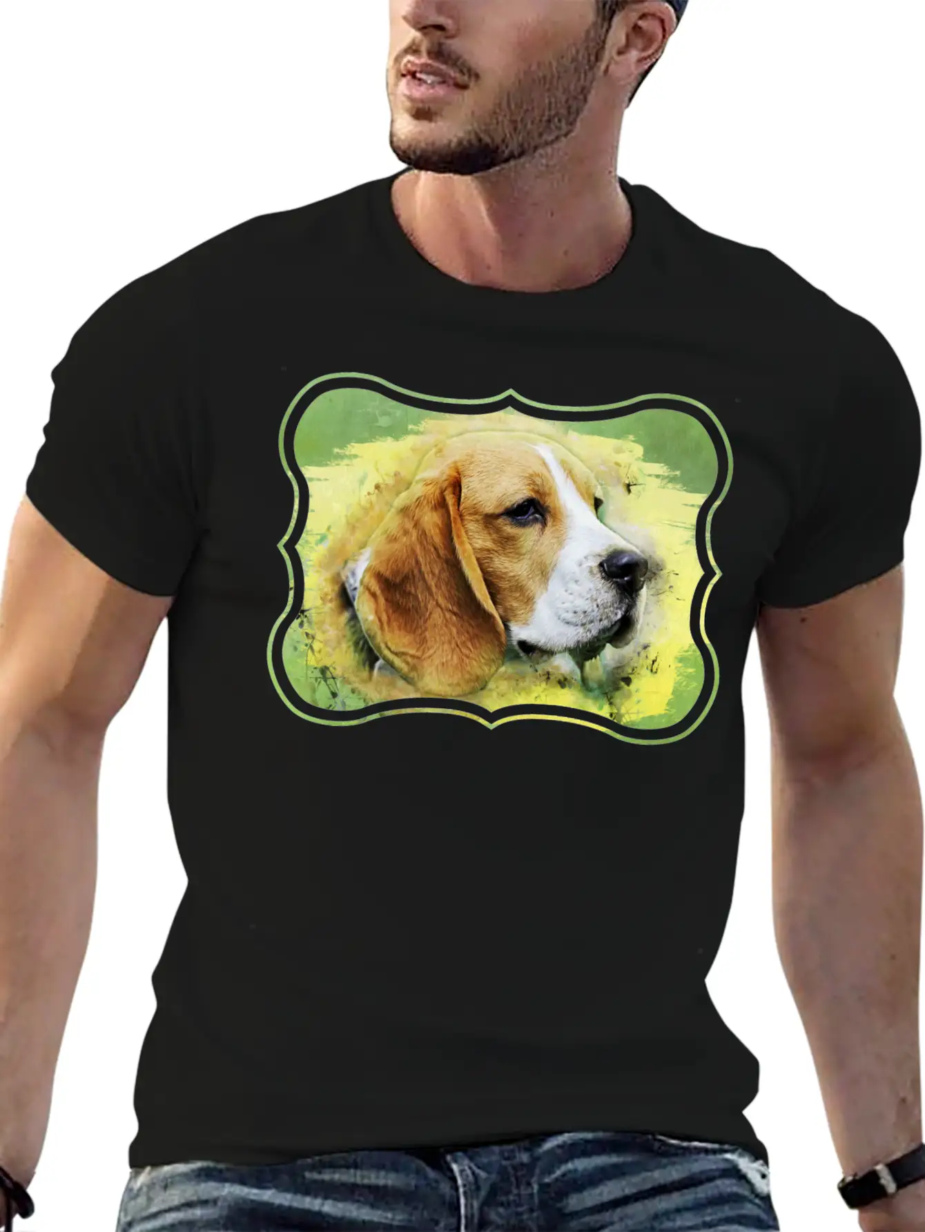 Beagle Dog Digital Art Unisex Short Sleeve Soft Cotton T-Shirt – Casual Everyday Wear