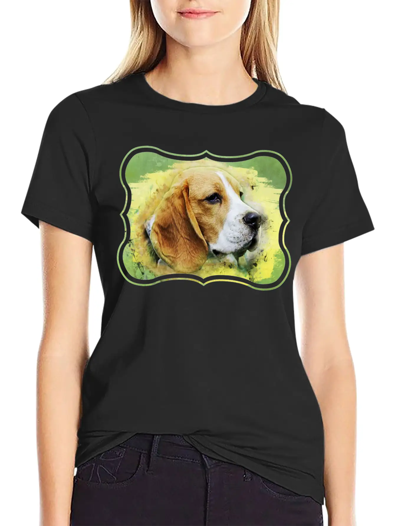 Beagle Dog Digital Art Unisex Short Sleeve Soft Cotton T-Shirt – Casual Everyday Wear