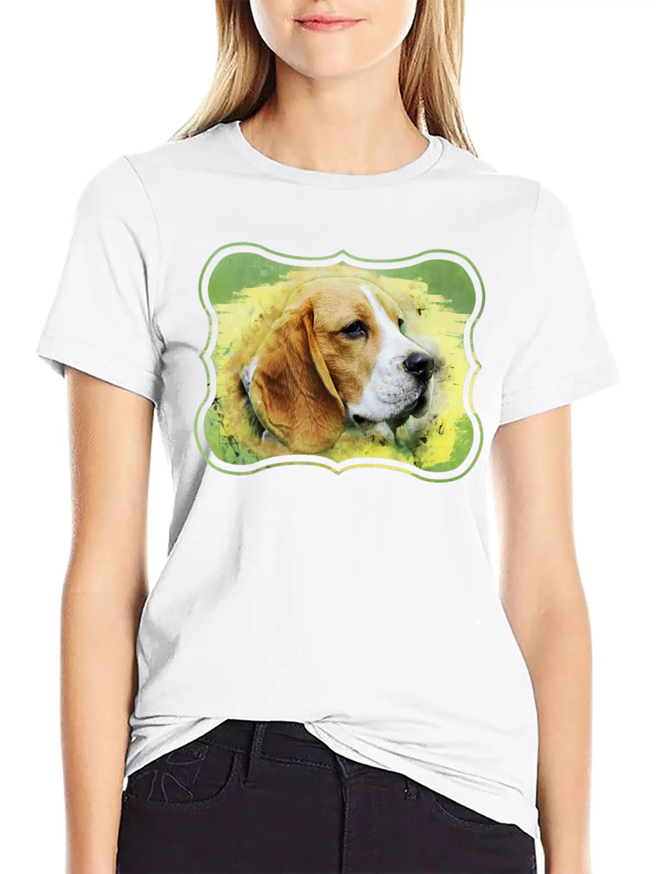 Beagle Dog Digital Art Unisex Short Sleeve Soft Cotton T-Shirt – Casual Everyday Wear