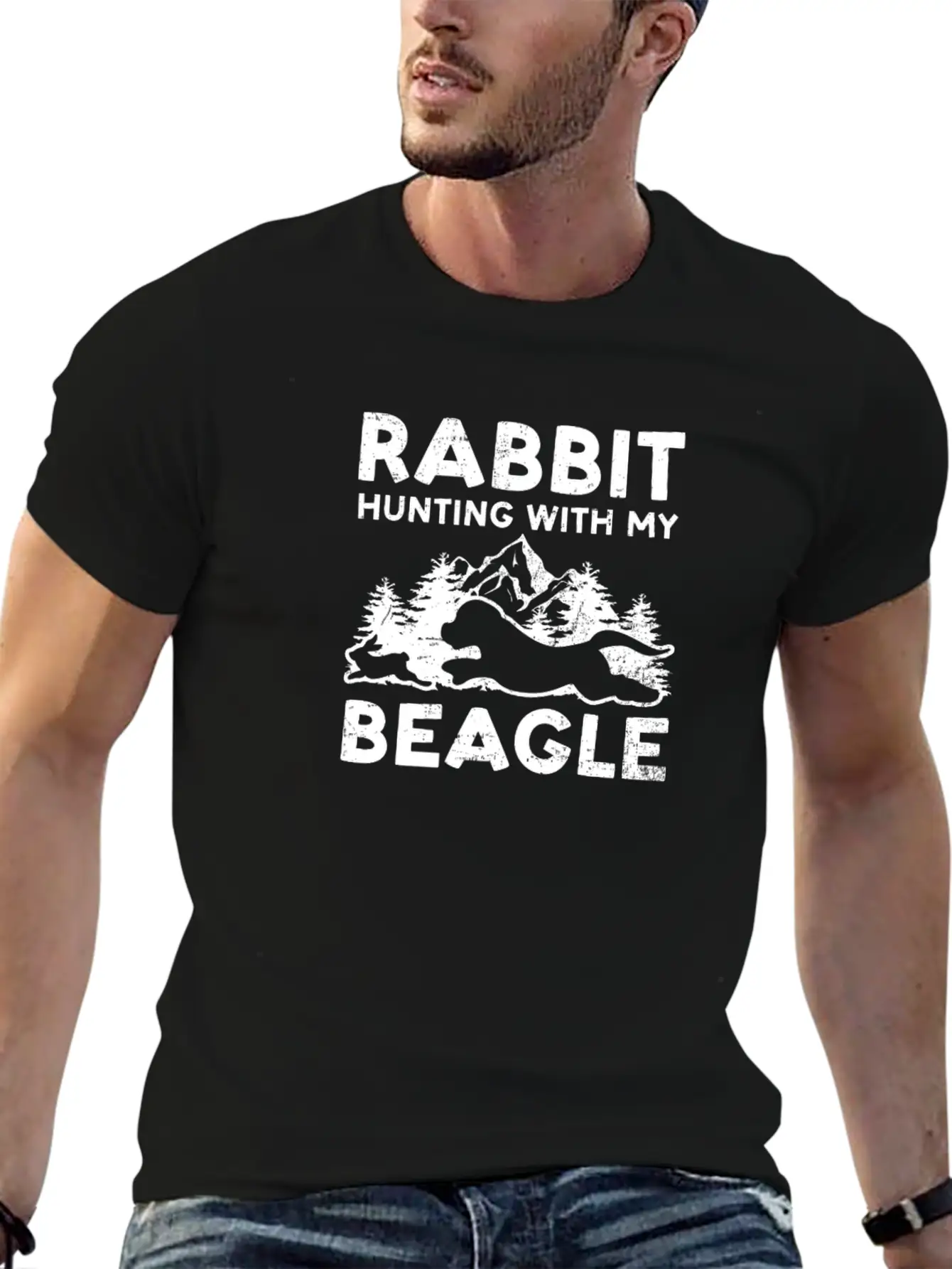Beagle Hunting Rabbit Hunting With My Beagle Unisex Casual T-Shirt – Clean Design For Daily Comfort