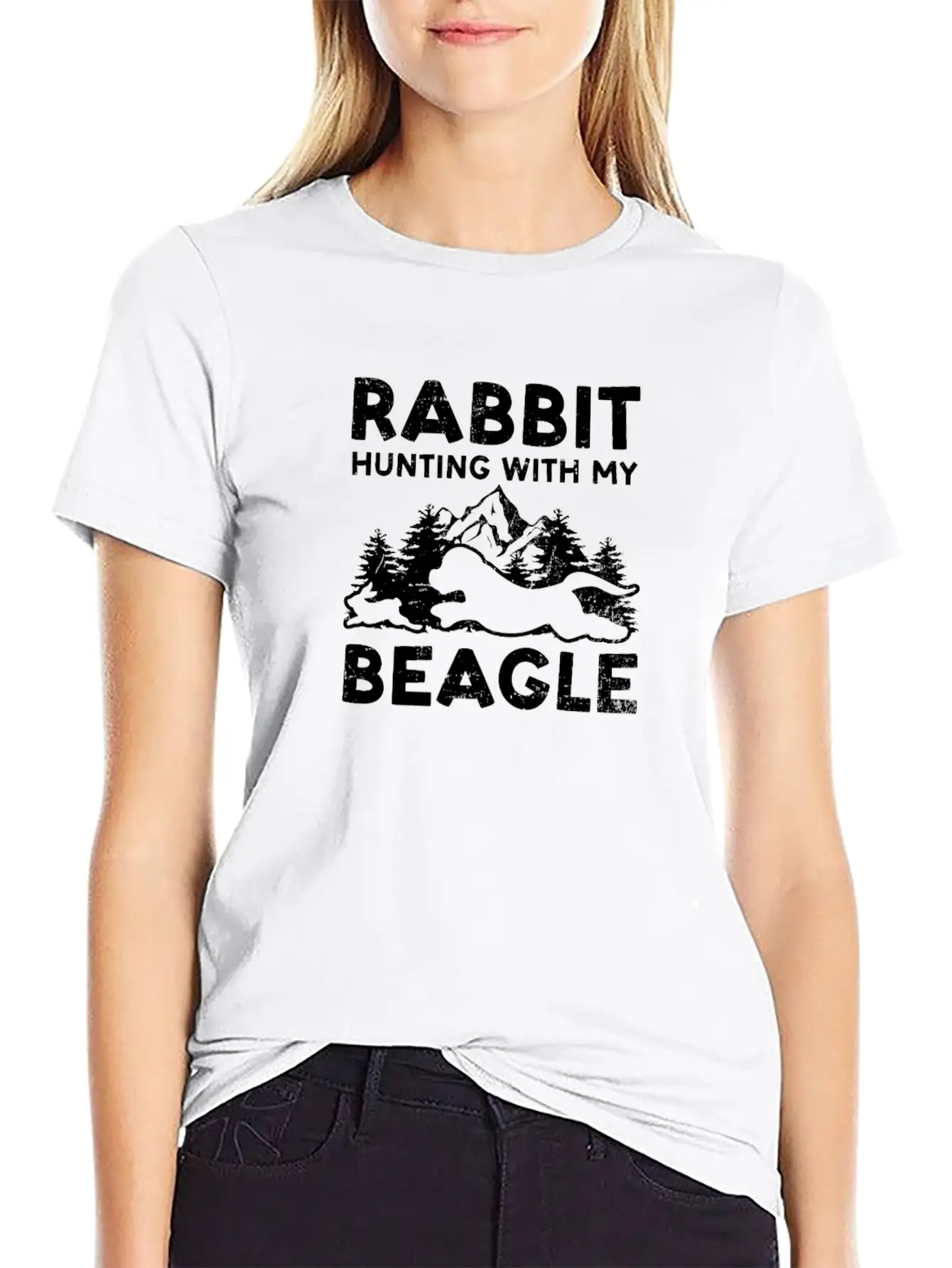 Beagle Hunting Rabbit Hunting With My Beagle Unisex Casual T-Shirt – Clean Design For Daily Comfort