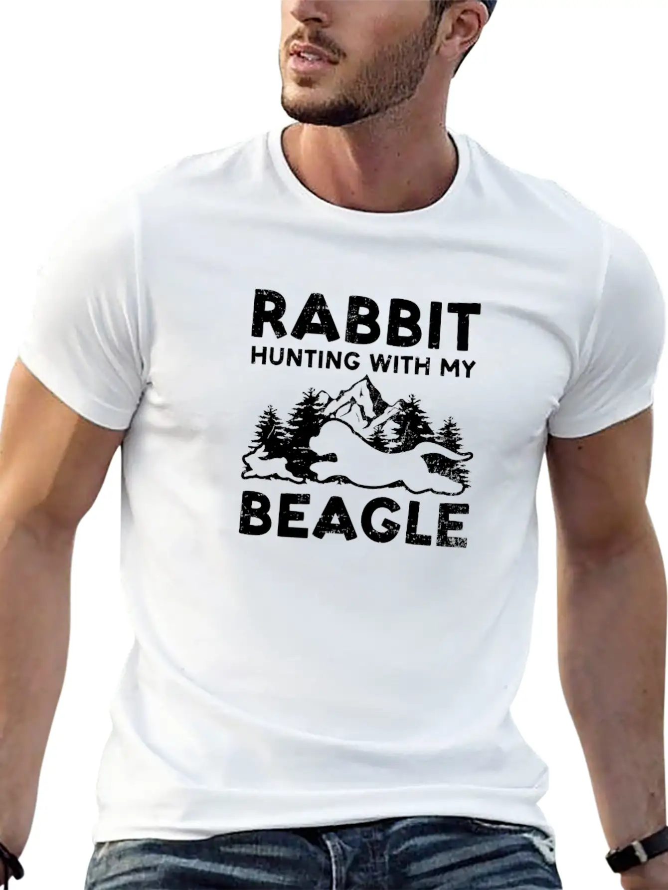 Beagle Hunting Rabbit Hunting With My Beagle Unisex Casual T-Shirt – Clean Design For Daily Comfort