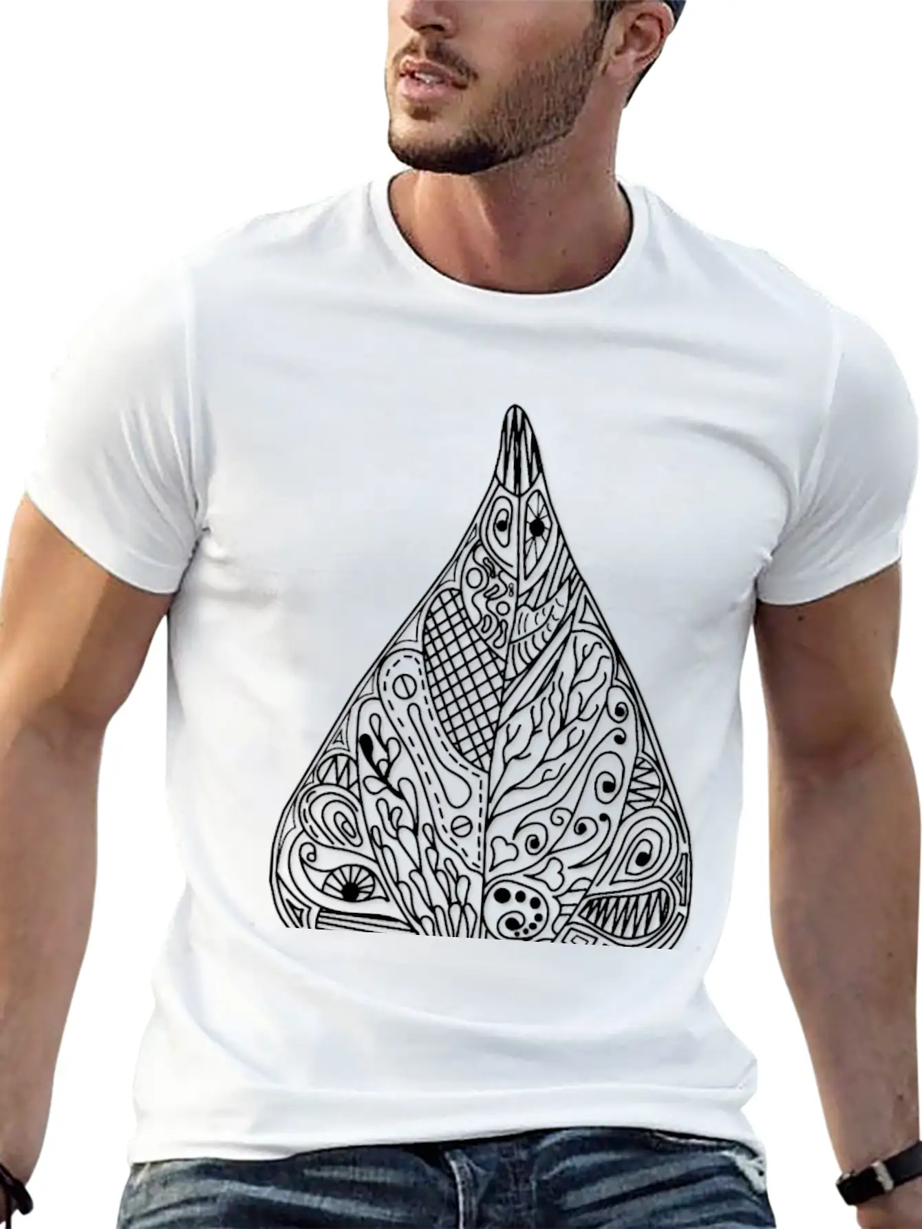 Bean Leaf Shadow Black Ornaments Gift Idea Nature Basic Graphic T-Shirt – Daily Comfort In Soft Cotton