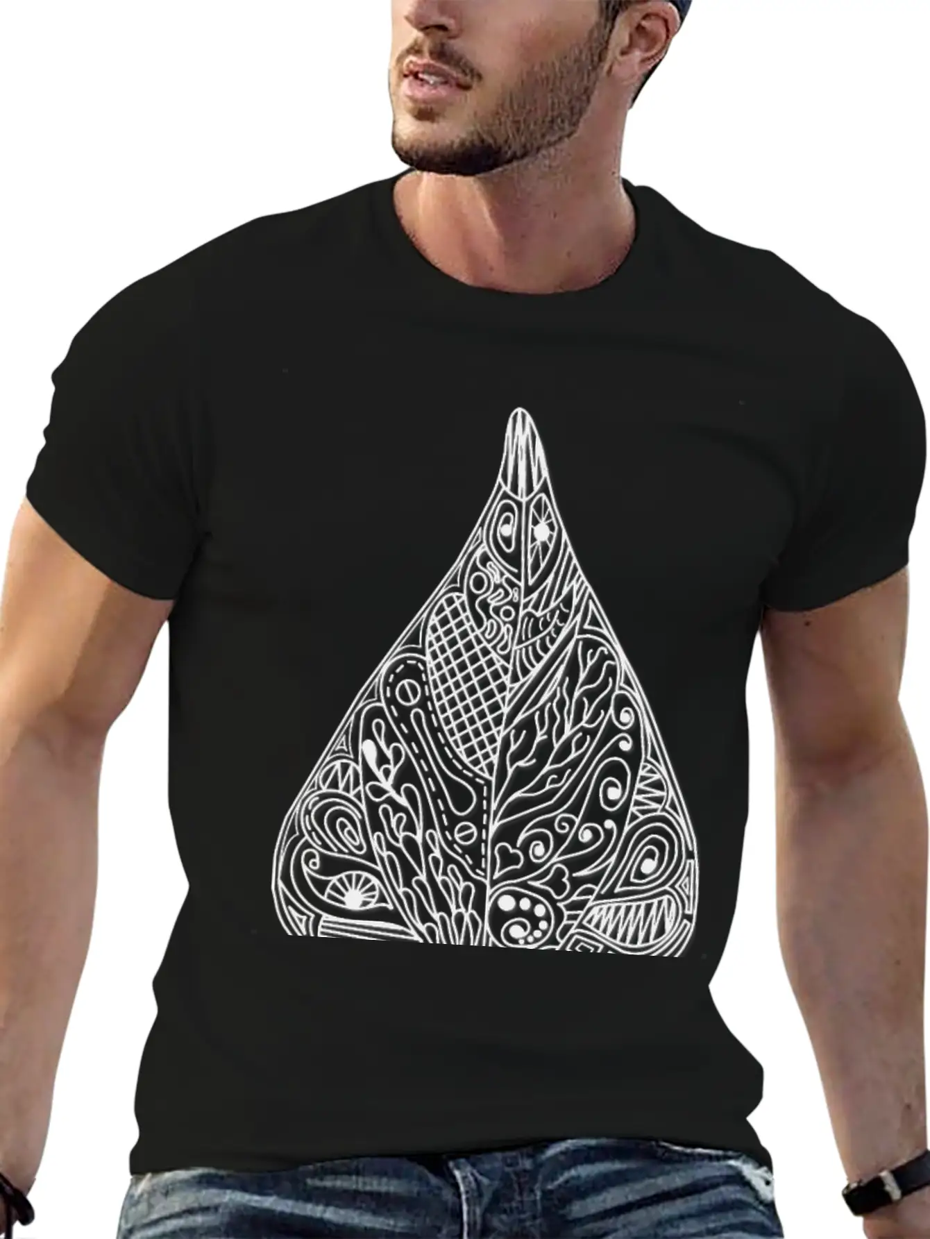 Bean Leaf Shadow Black Ornaments Gift Idea Nature Basic Graphic T-Shirt – Daily Comfort In Soft Cotton