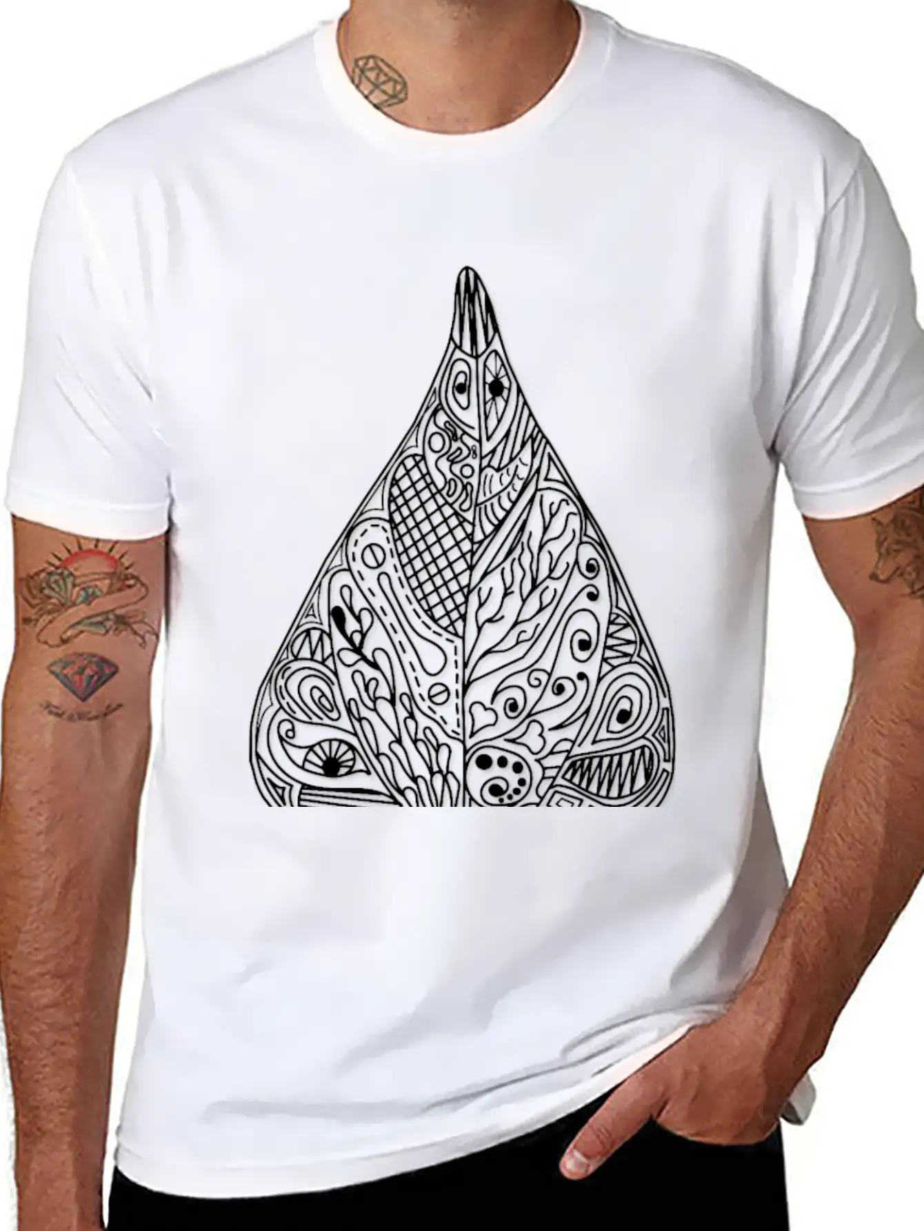 Bean Leaf Shadow Black Ornaments Gift Idea Nature Basic Graphic T-Shirt – Daily Comfort In Soft Cotton