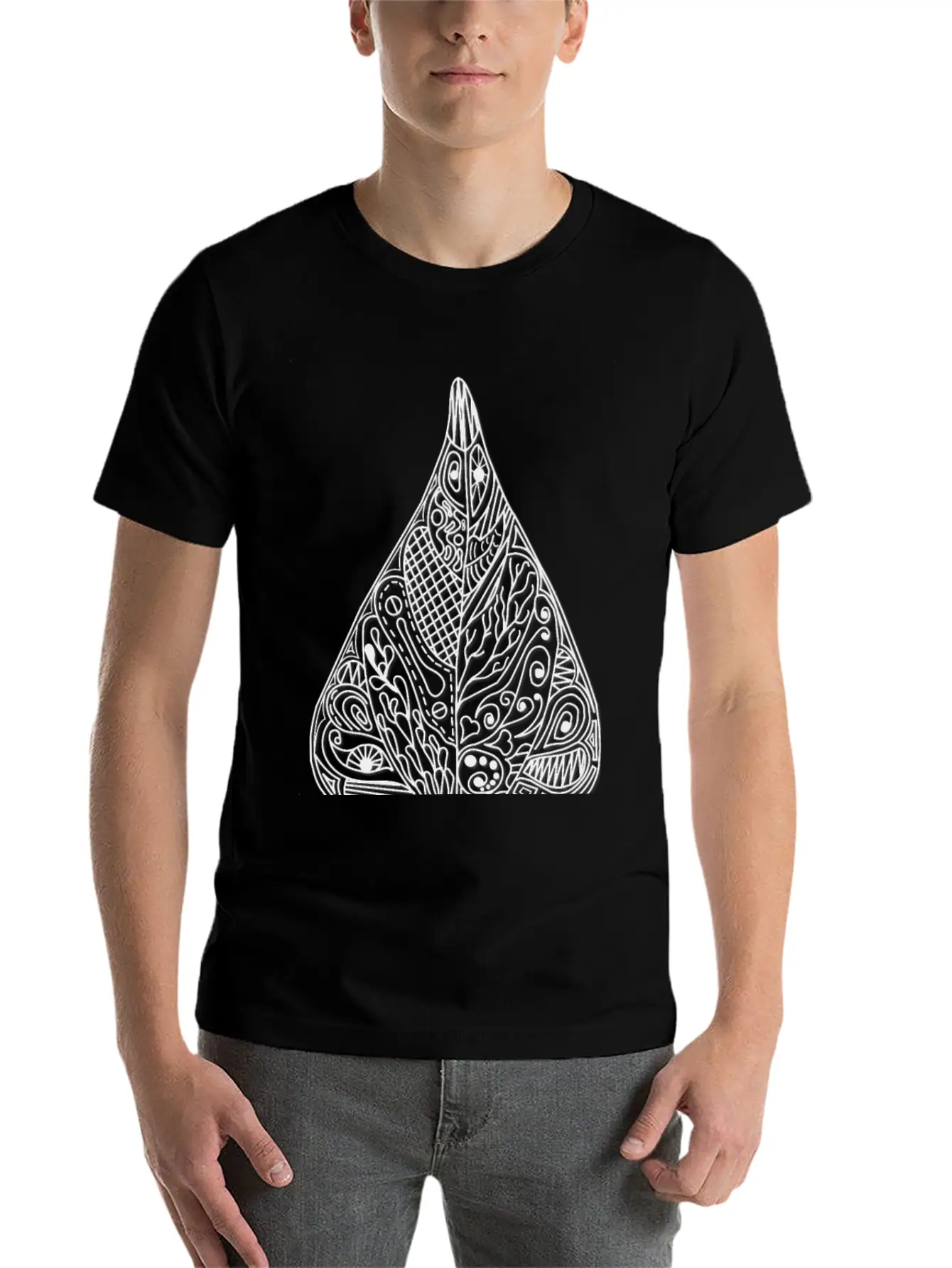 Bean Leaf Shadow Black Ornaments Gift Idea Nature Basic Graphic T-Shirt – Daily Comfort In Soft Cotton