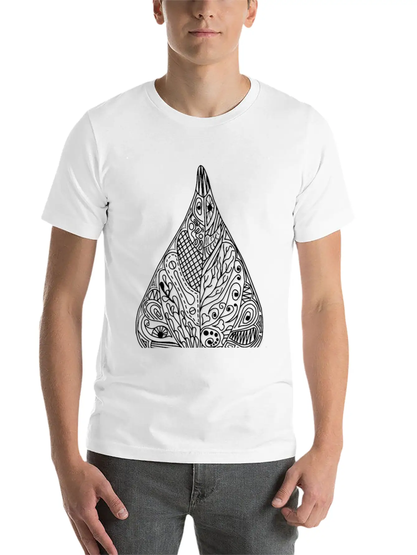 Bean Leaf Shadow Black Ornaments Gift Idea Nature Basic Graphic T-Shirt – Daily Comfort In Soft Cotton