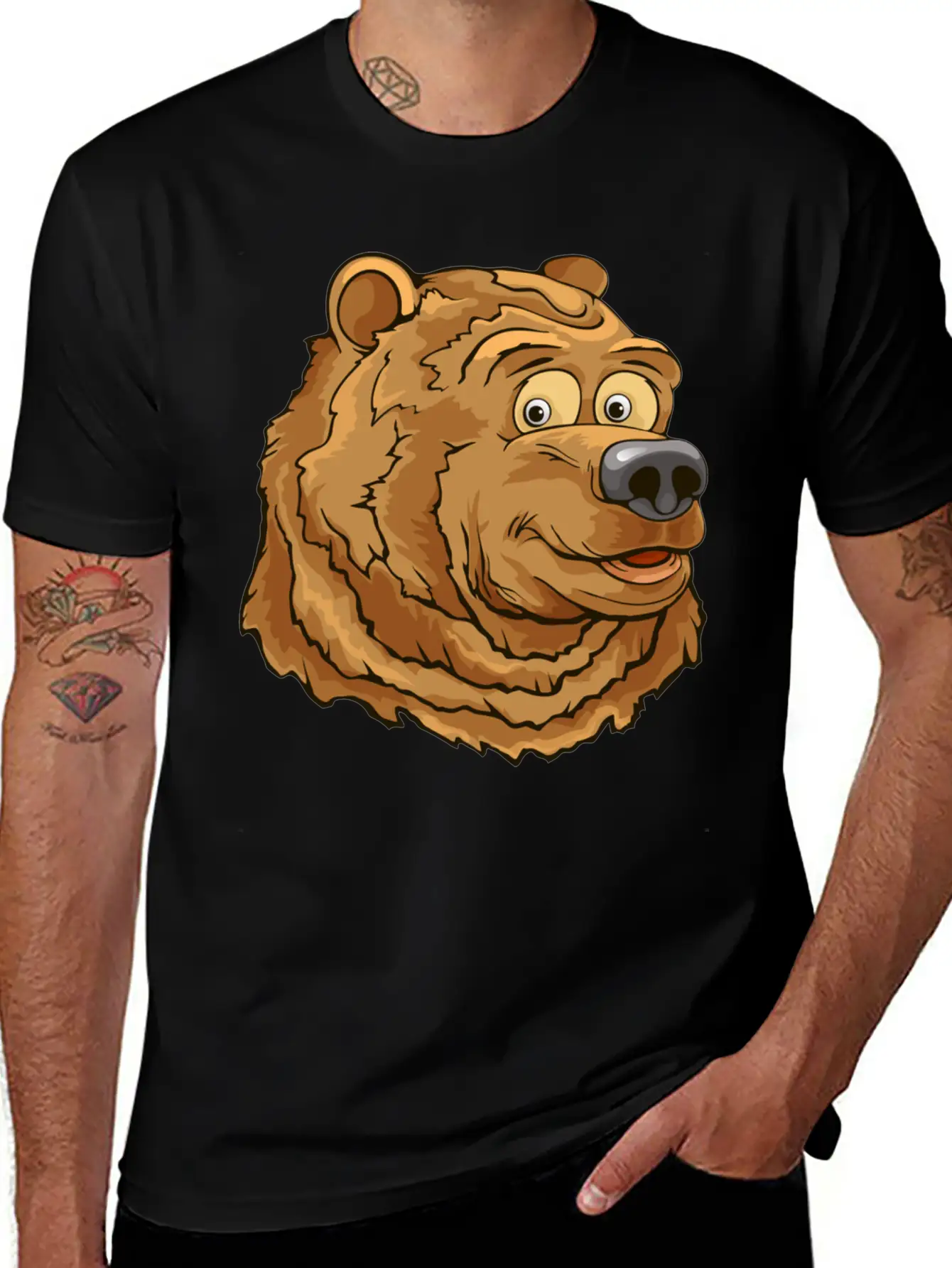 Bear Face Basic Graphic T-Shirt – Daily Comfort In Soft Cotton