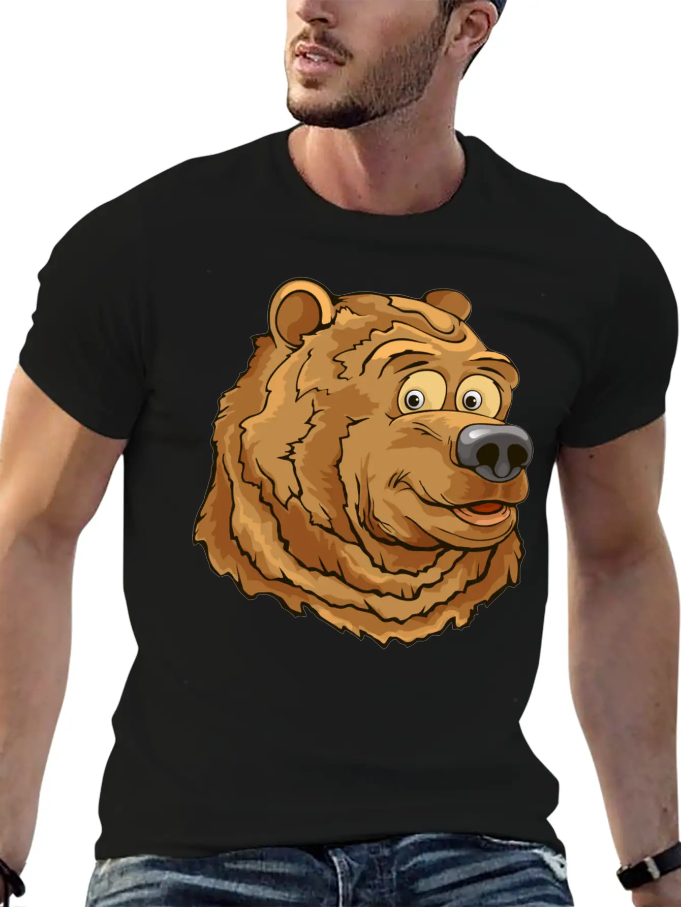 Bear Face Basic Graphic T-Shirt – Daily Comfort In Soft Cotton