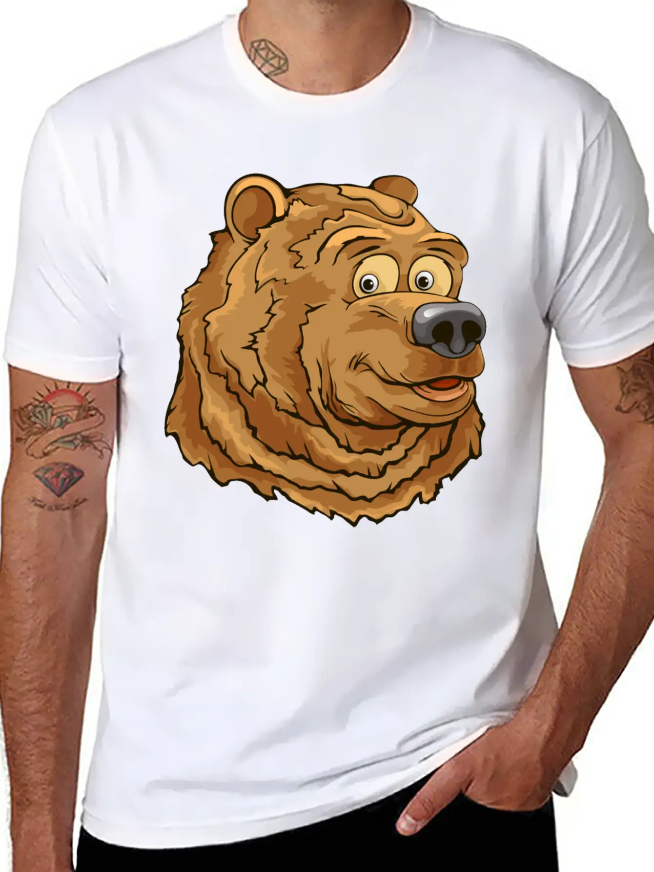 Bear Face Basic Graphic T-Shirt – Daily Comfort In Soft Cotton