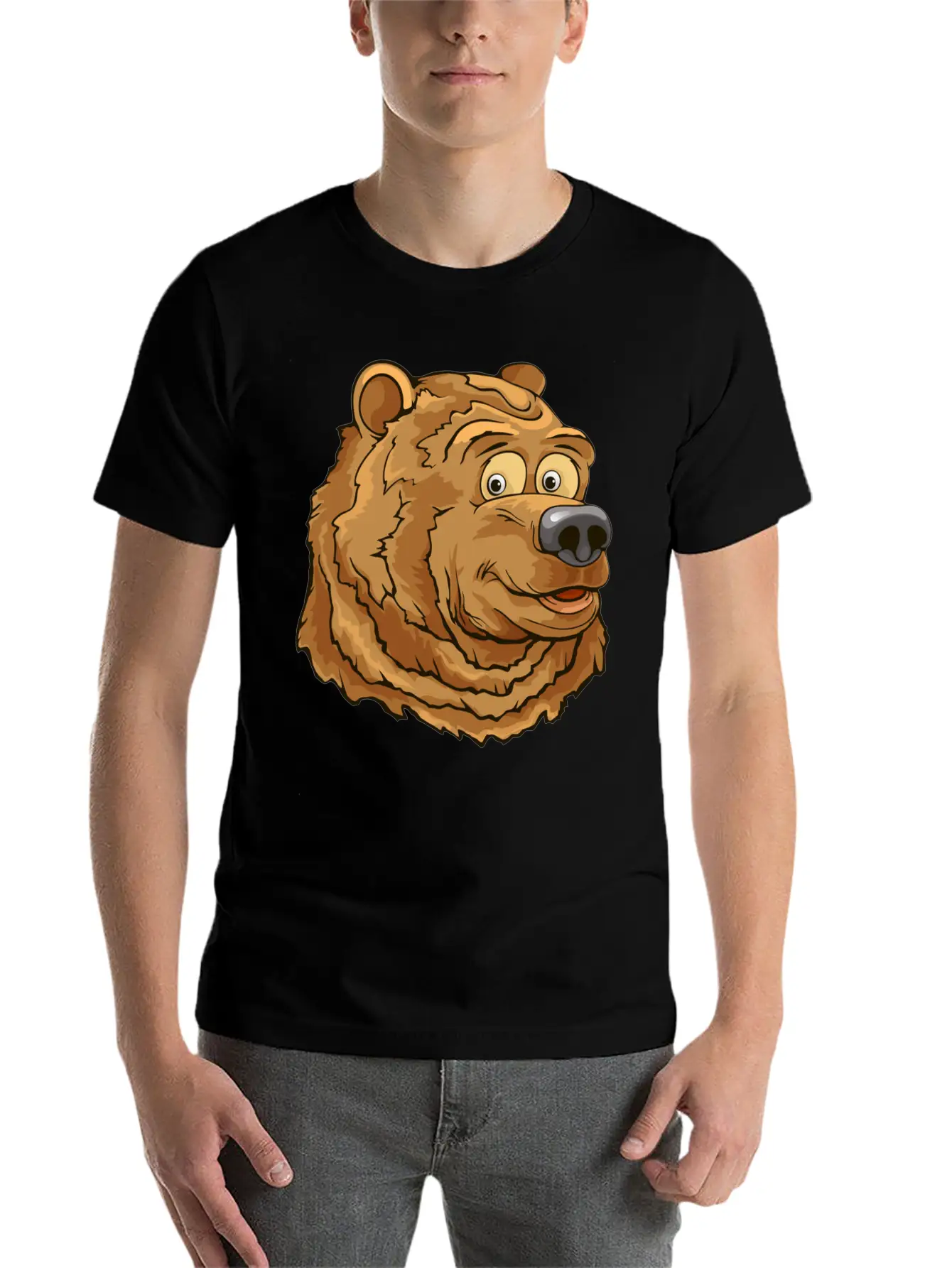 Bear Face Basic Graphic T-Shirt – Daily Comfort In Soft Cotton
