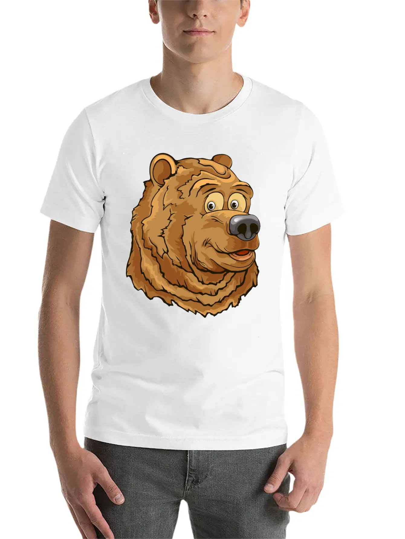 Bear Face Basic Graphic T-Shirt – Daily Comfort In Soft Cotton
