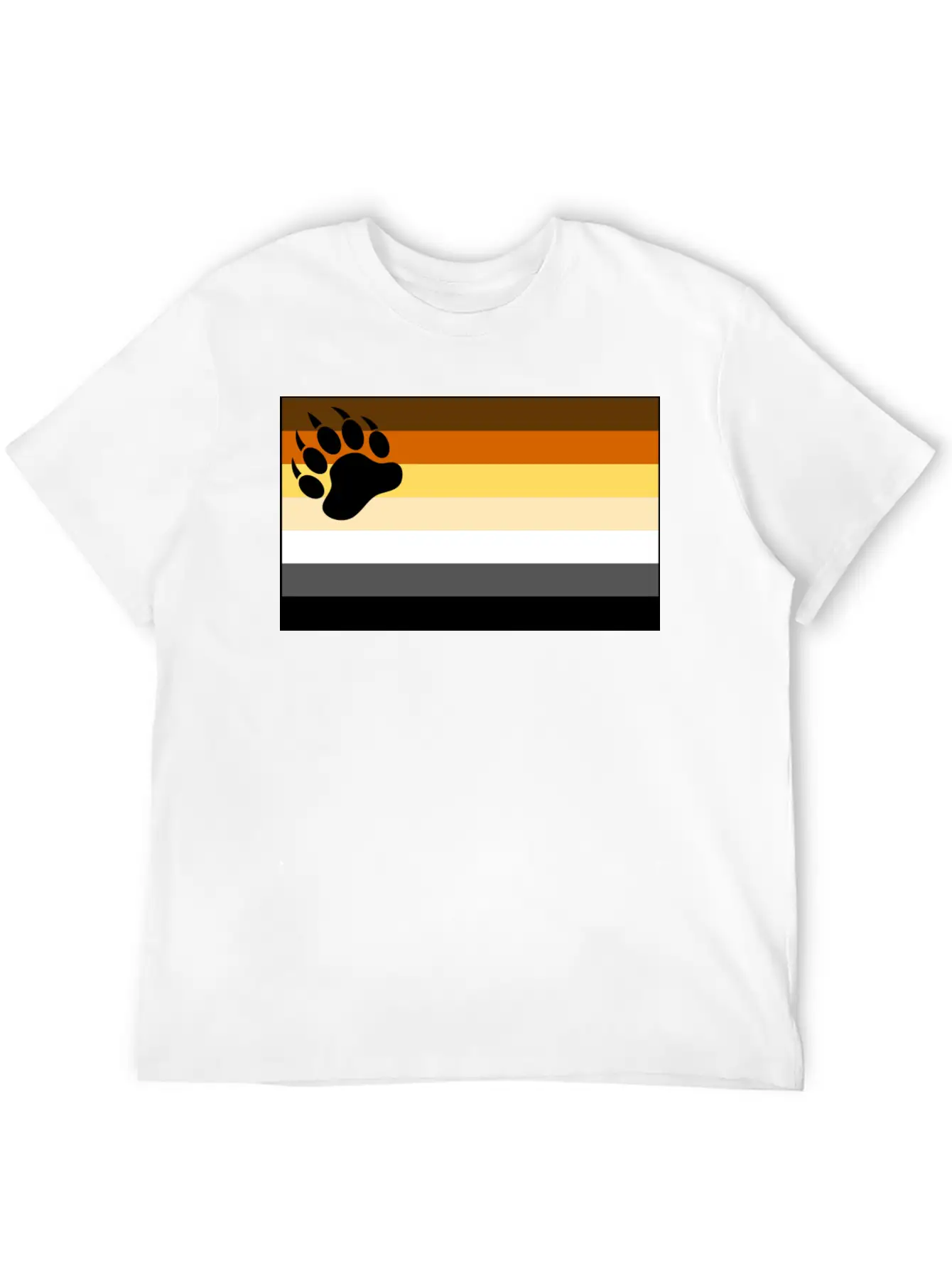 Bear Flag For White Backg Unisex Short Sleeve Soft Cotton T-Shirt – Casual Everyday Wear