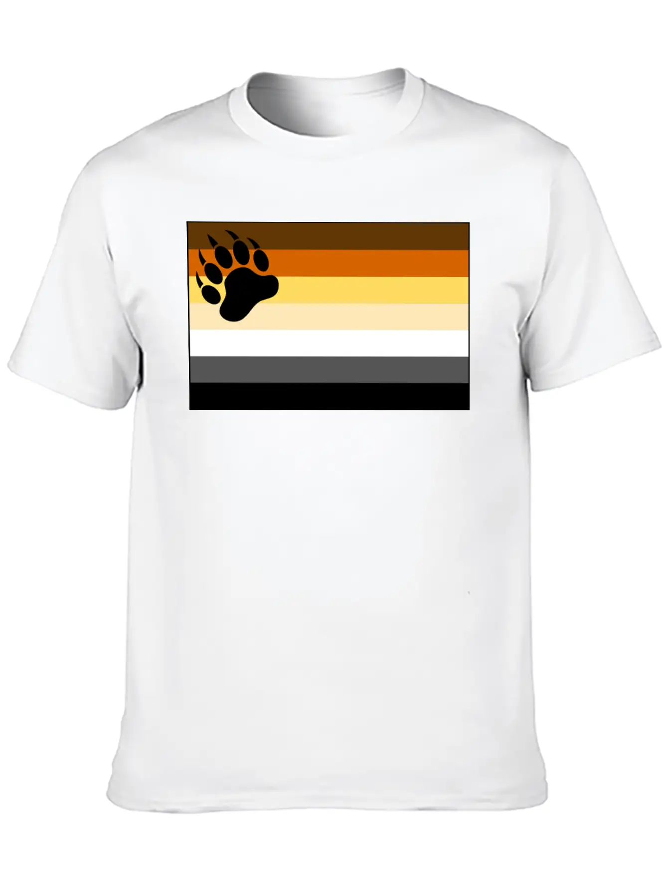 Bear Flag For White Backg Unisex Short Sleeve Soft Cotton T-Shirt – Casual Everyday Wear