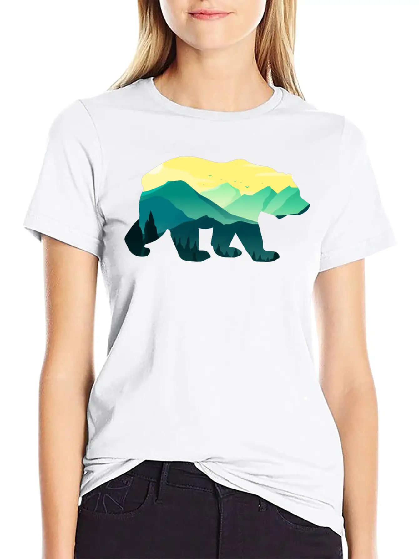 Bear Nature Gift Planet Forest Unisex Short Sleeve Soft Cotton T-Shirt – Casual Everyday Wear