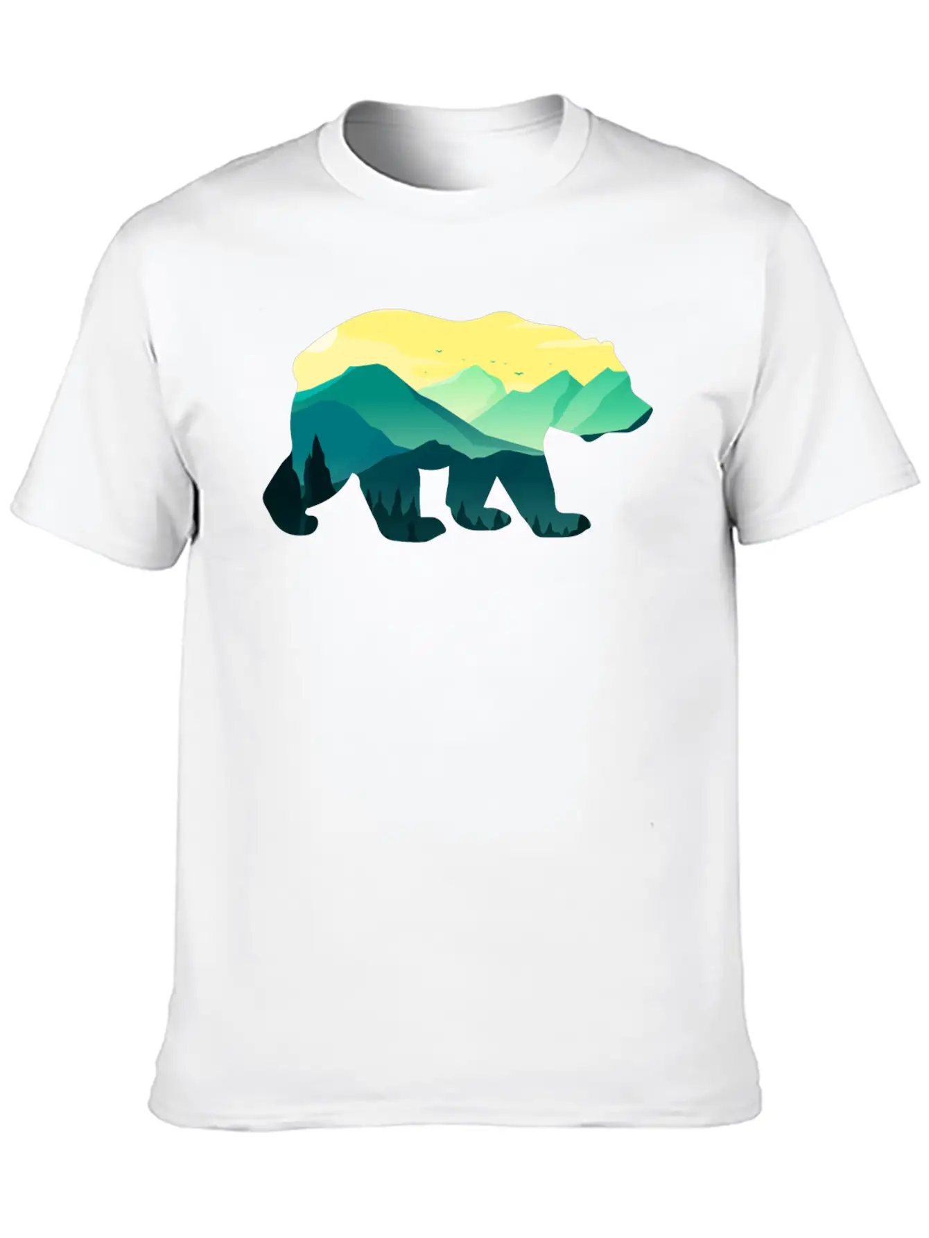 Bear Nature Gift Planet Forest Unisex Short Sleeve Soft Cotton T-Shirt – Casual Everyday Wear