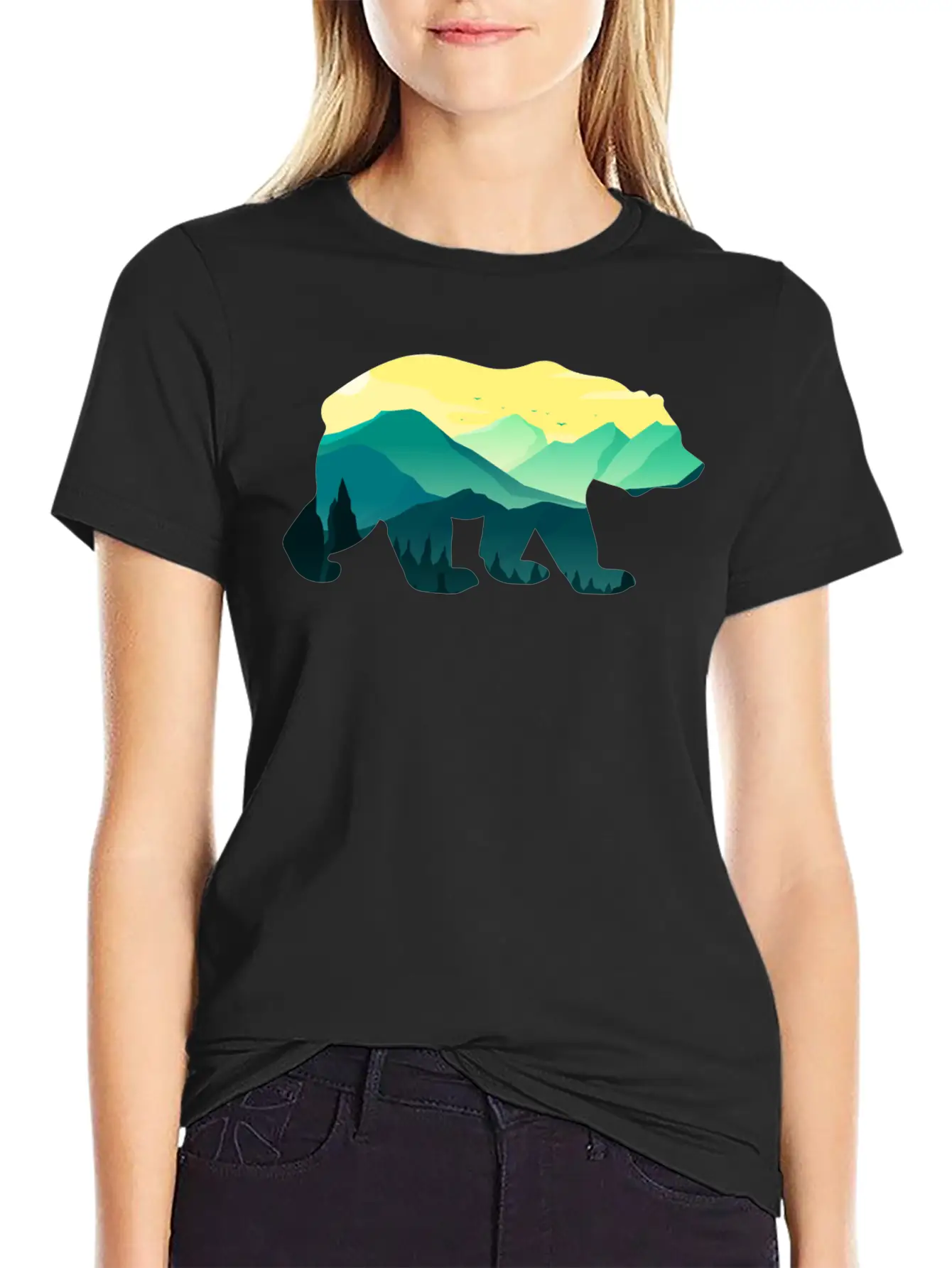 Bear Nature Gift Planet Forest Unisex Short Sleeve Soft Cotton T-Shirt – Casual Everyday Wear