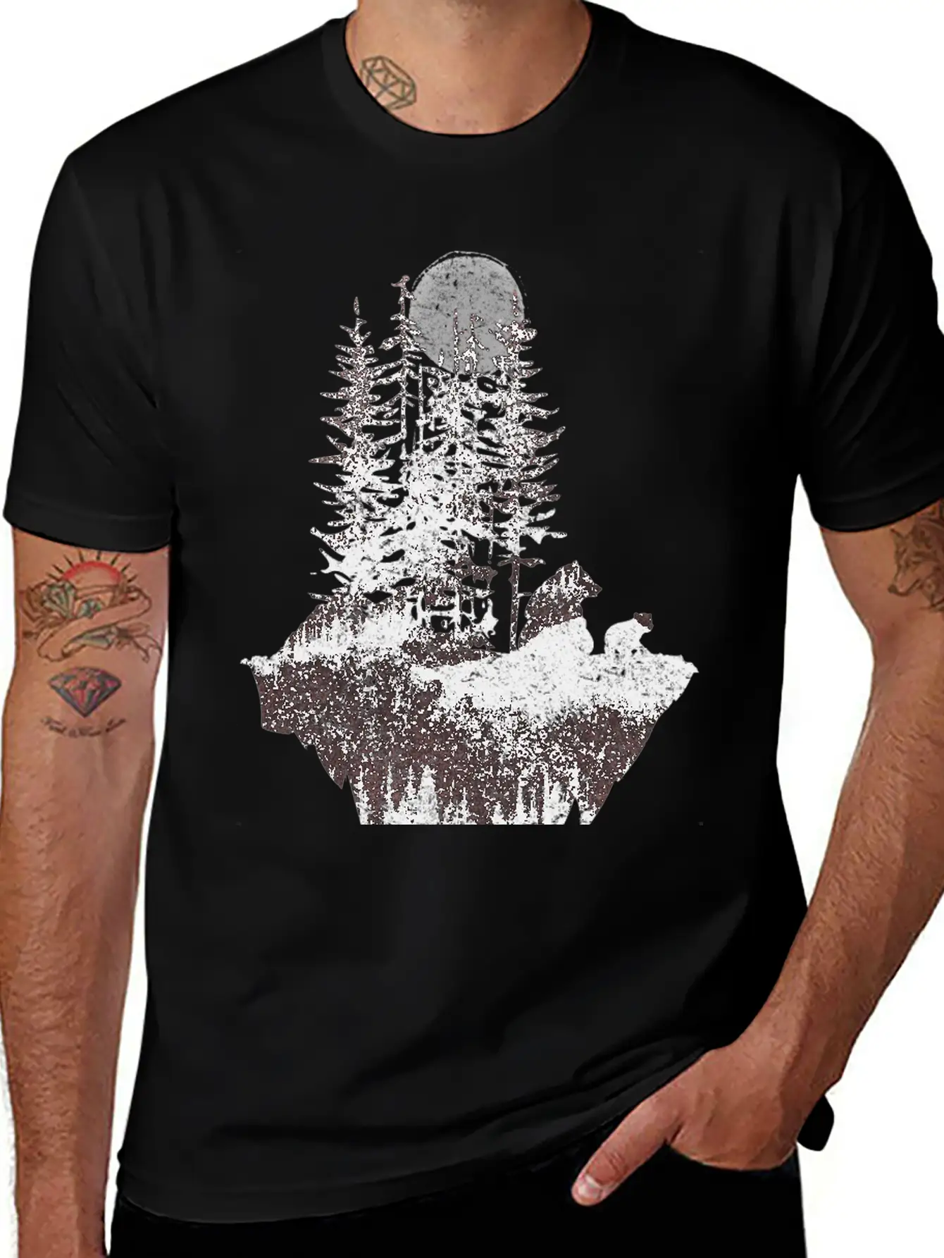 Bears And Moon Stylish Everyday T-Shirt – Unisex Basic Cotton Tee