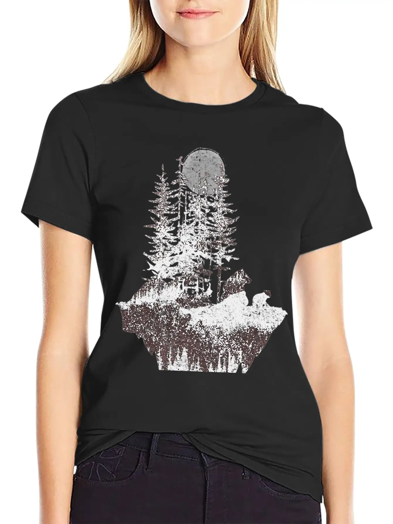 Bears And Moon Stylish Everyday T-Shirt – Unisex Basic Cotton Tee