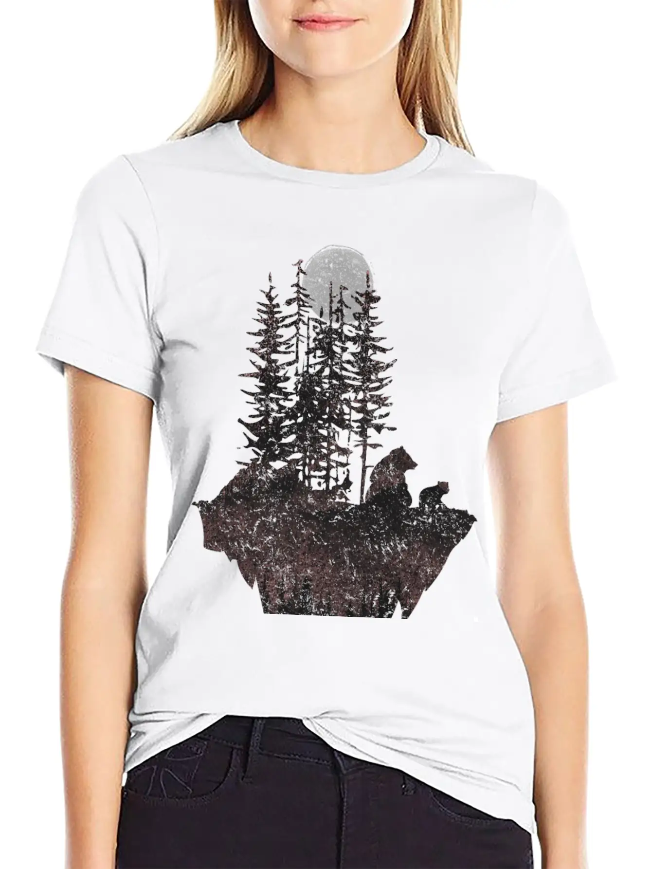 Bears And Moon Stylish Everyday T-Shirt – Unisex Basic Cotton Tee