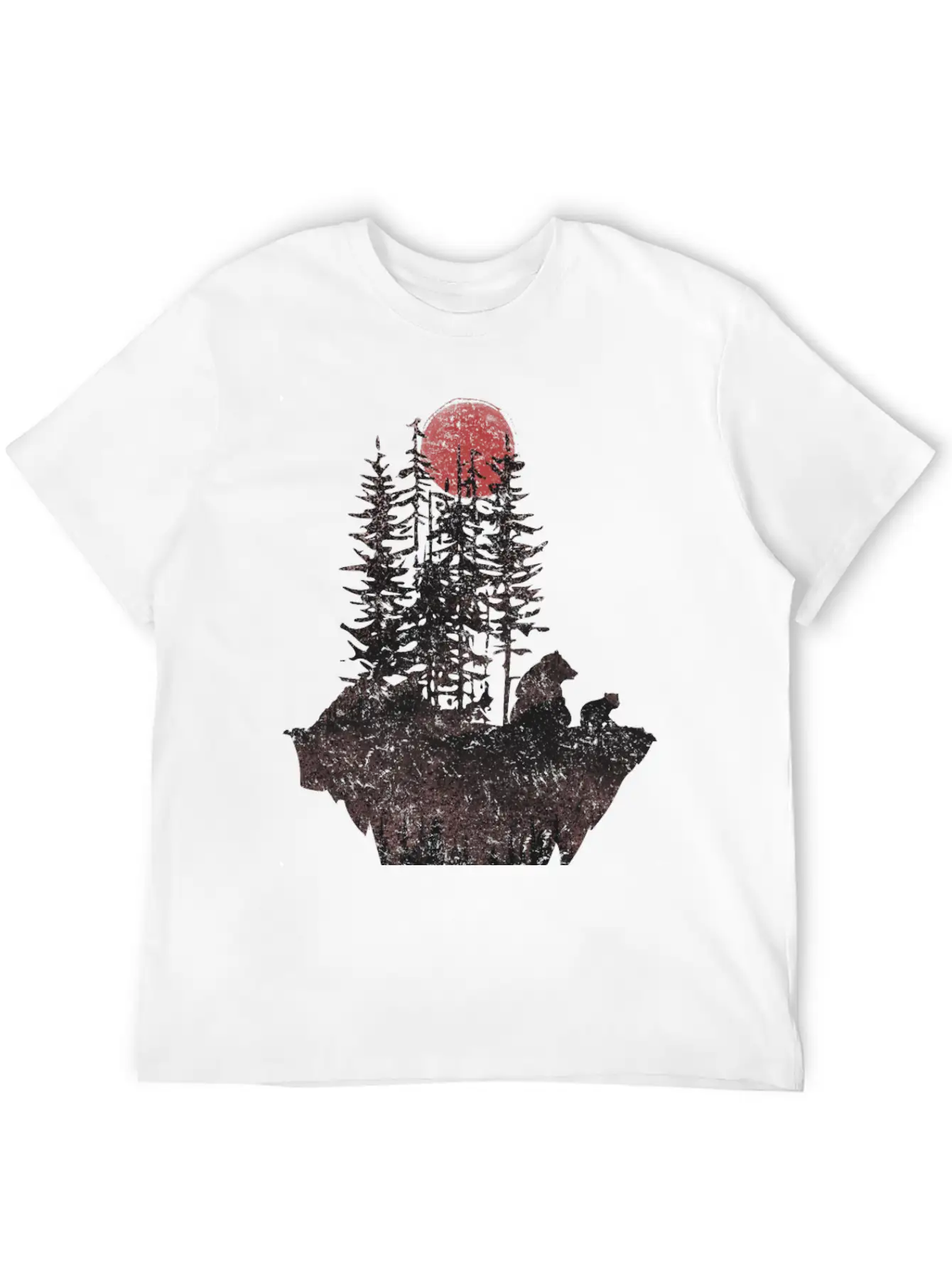 Bears And Moon Unisex Short Sleeve Soft Cotton T-Shirt – Casual Everyday Wear
