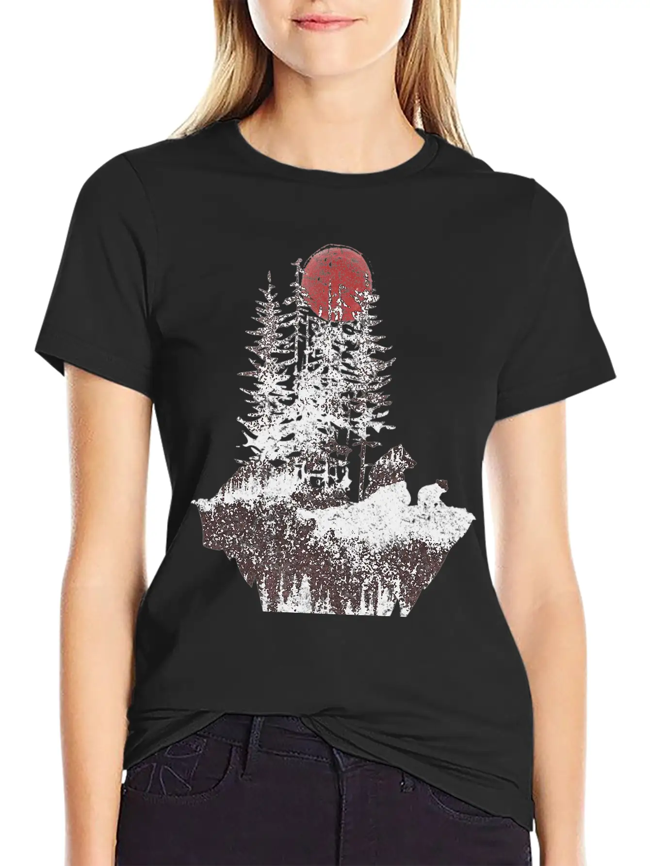 Bears And Moon Unisex Short Sleeve Soft Cotton T-Shirt – Casual Everyday Wear