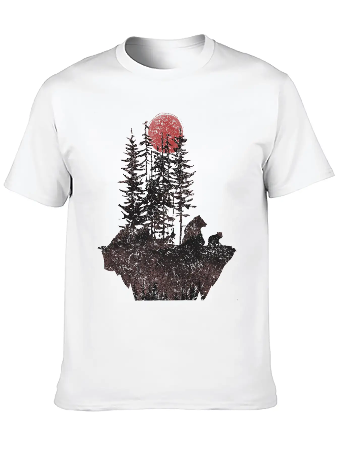 Bears And Moon Unisex Short Sleeve Soft Cotton T-Shirt – Casual Everyday Wear