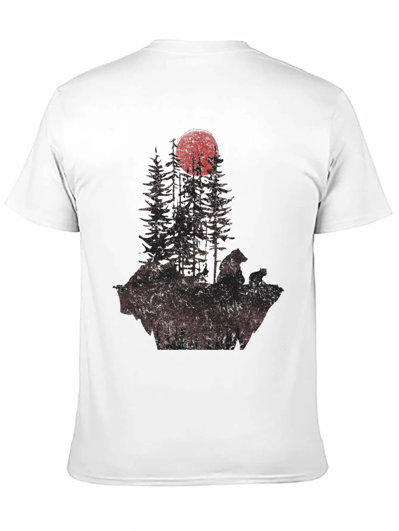 Bears And Moon Unisex Short Sleeve Soft Cotton T-Shirt – Casual Everyday Wear