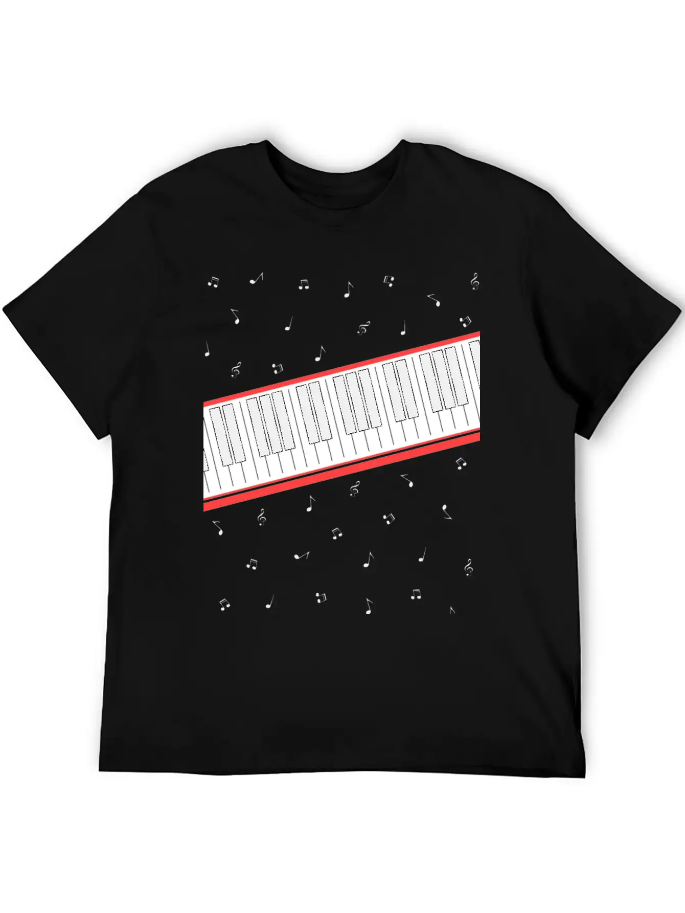 Beat It - Keyboard And Notes Timeless Short Sleeve Tee – Comfy And Minimalist Design