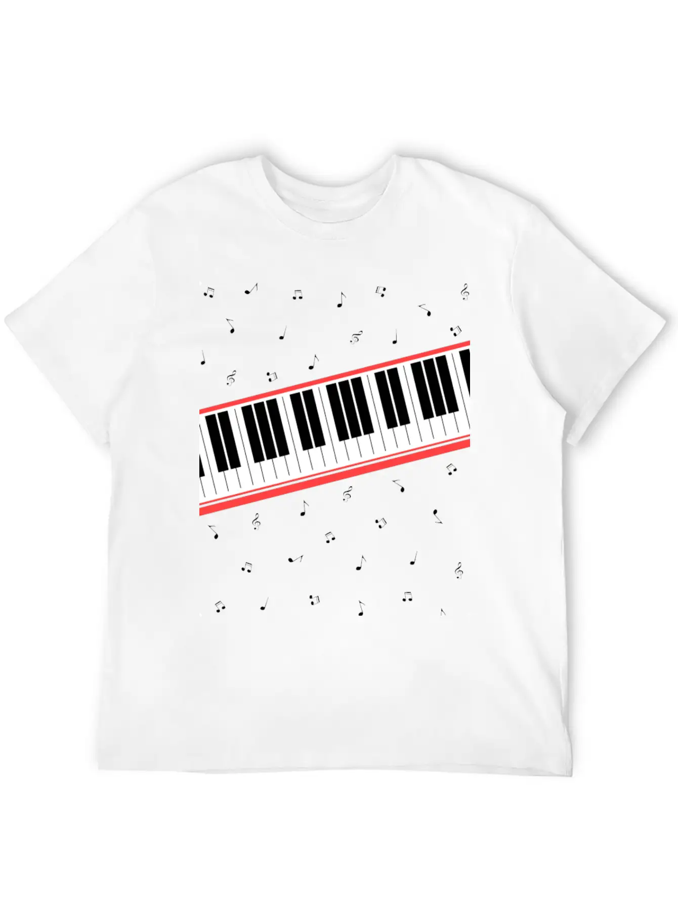 Beat It - Keyboard And Notes Timeless Short Sleeve Tee – Comfy And Minimalist Design