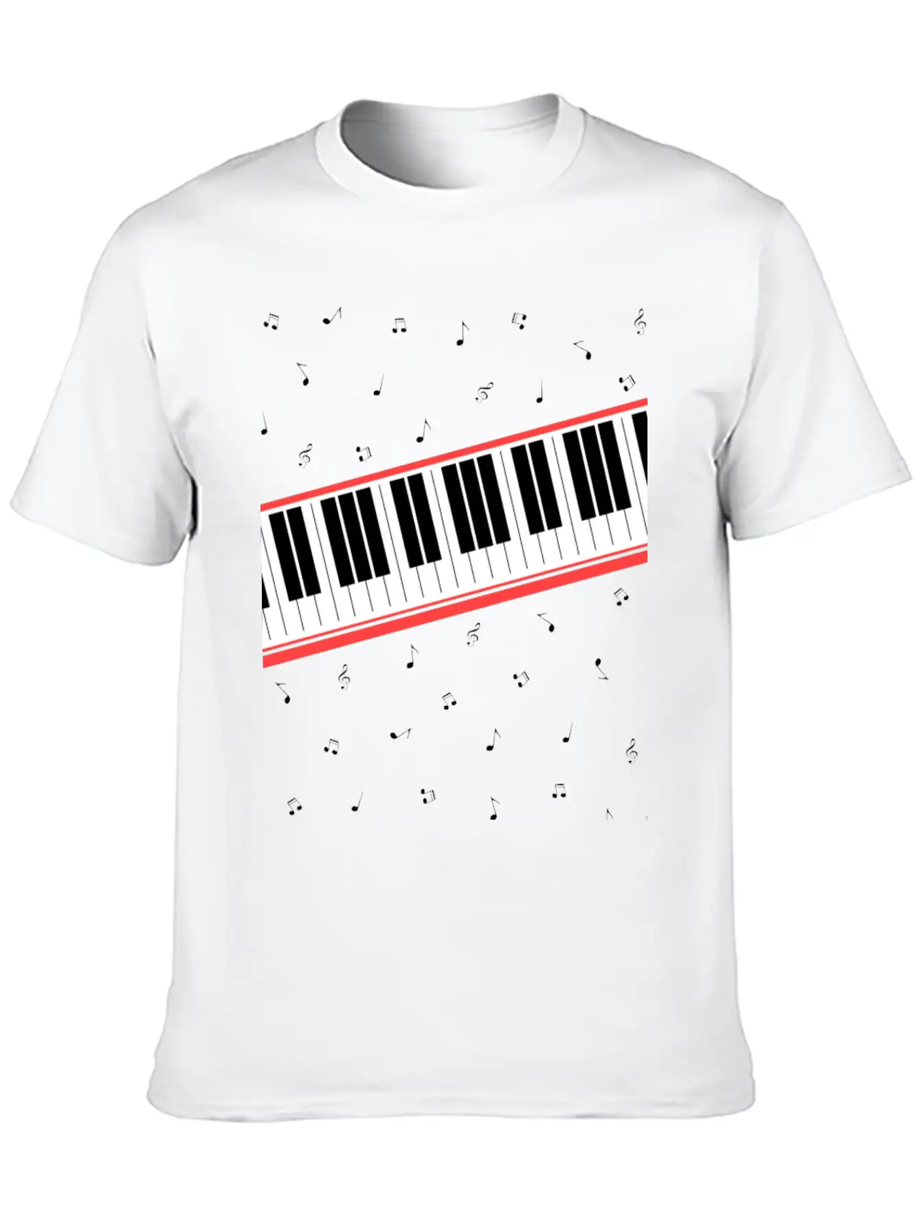 Beat It - Keyboard And Notes Timeless Short Sleeve Tee – Comfy And Minimalist Design