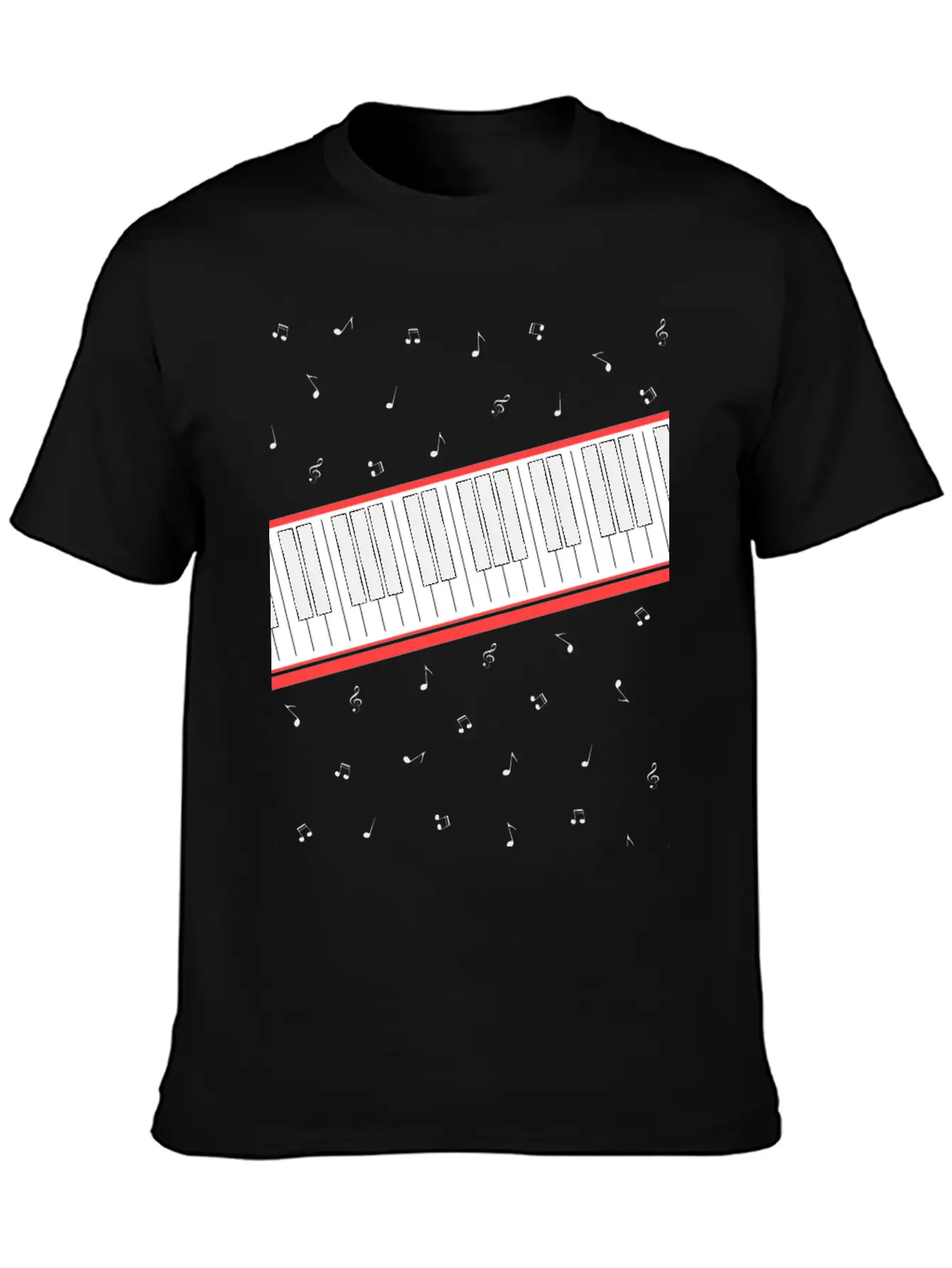 Beat It - Keyboard And Notes Timeless Short Sleeve Tee – Comfy And Minimalist Design