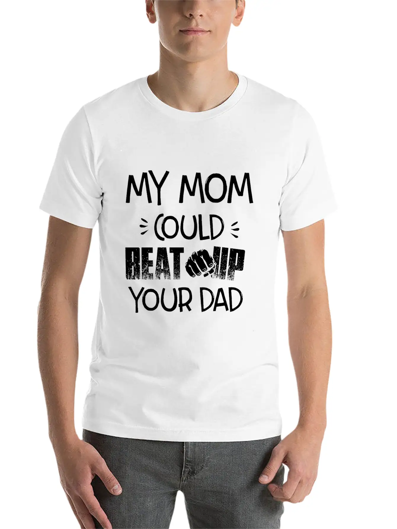 Beat Up Ur Dad Stylish Everyday T-Shirt – Unisex Basic Cotton Tee