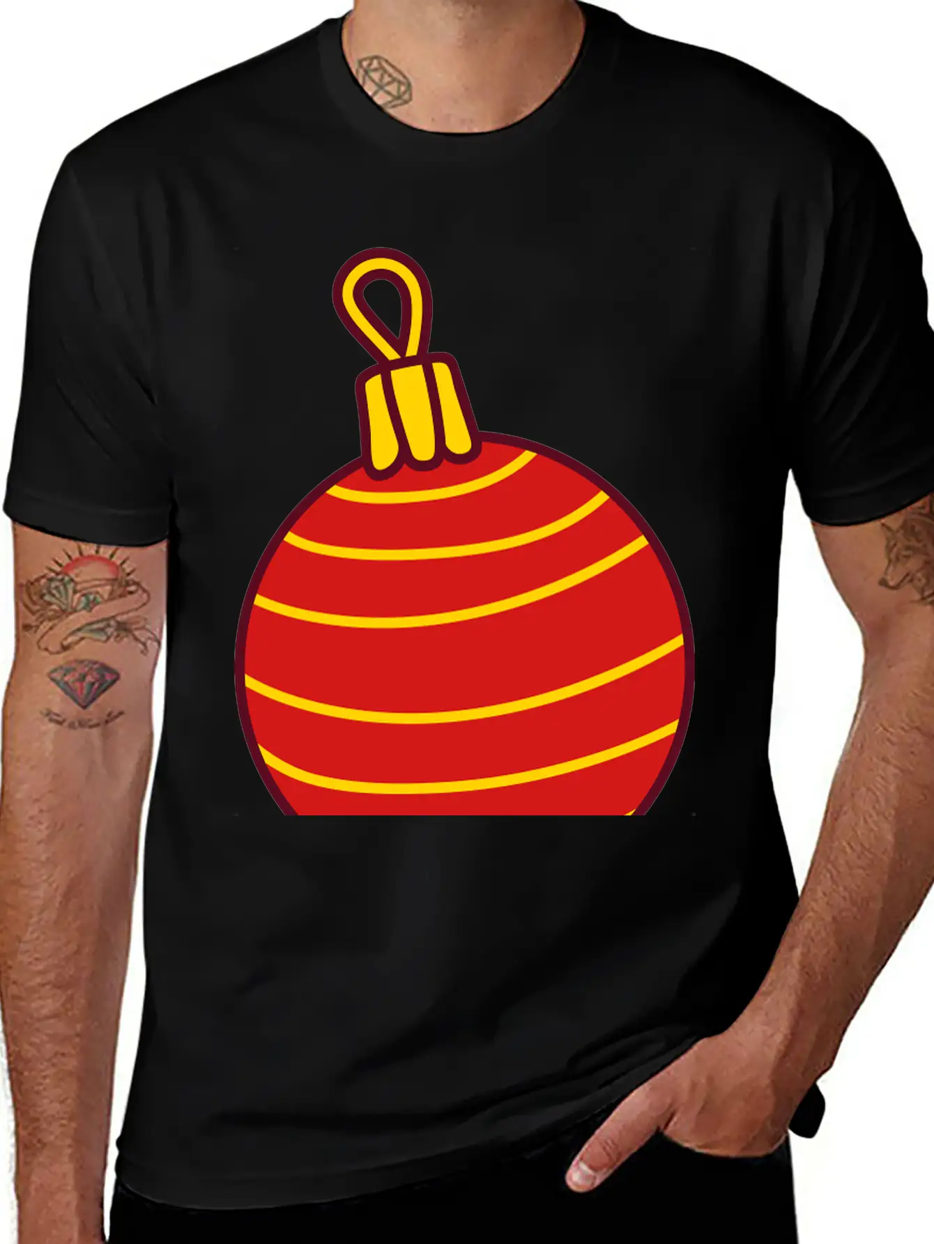 Beautiful Bauble Design Stylish Everyday T-Shirt – Unisex Basic Cotton Tee