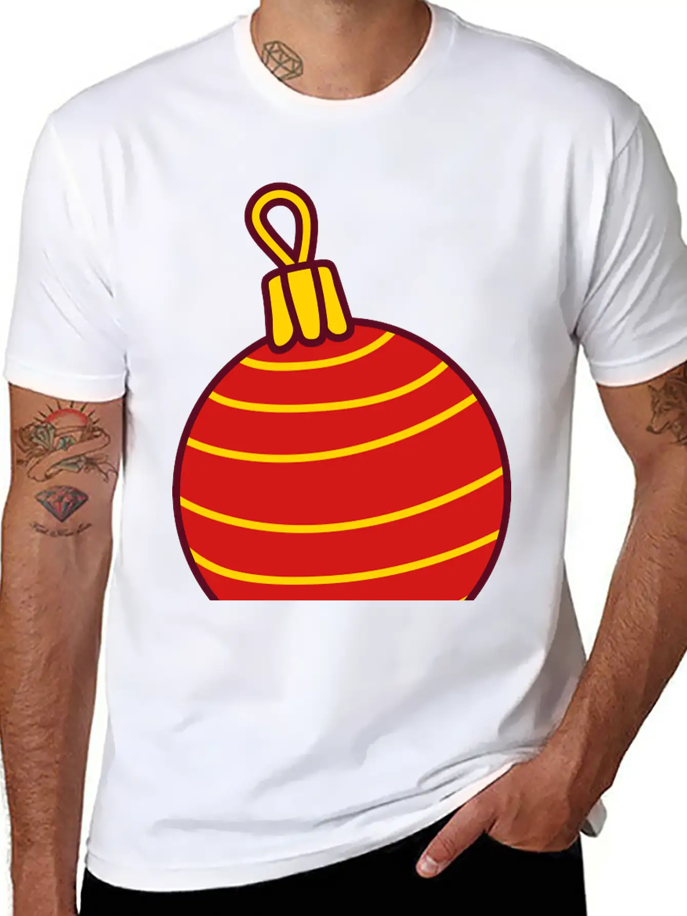 Beautiful Bauble Design Stylish Everyday T-Shirt – Unisex Basic Cotton Tee