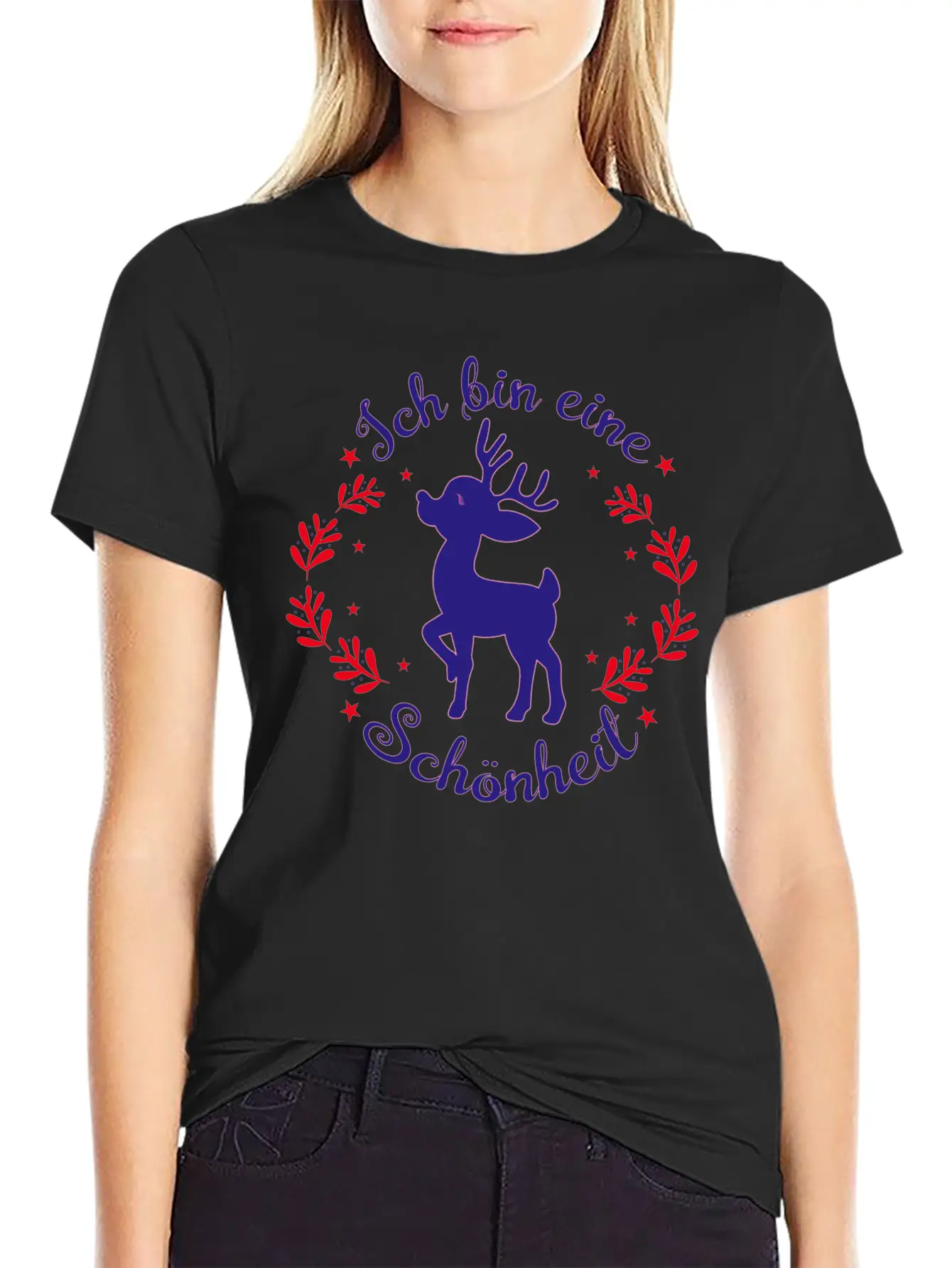 Beautiful Deer As Christmas Beauty Stylish Everyday T-Shirt – Unisex Basic Cotton Tee