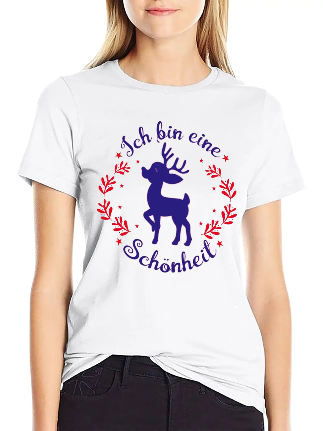 Beautiful Deer As Christmas Beauty Stylish Everyday T-Shirt – Unisex Basic Cotton Tee