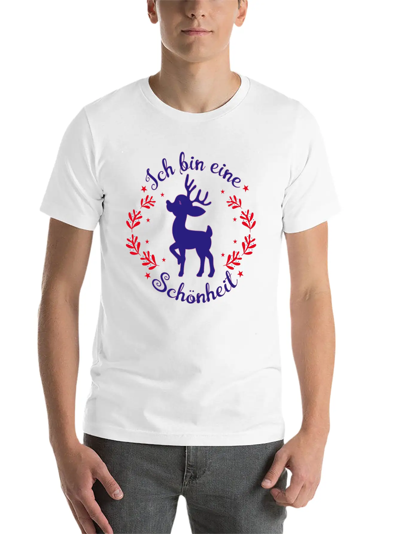 Beautiful Deer As Christmas Beauty Stylish Everyday T-Shirt – Unisex Basic Cotton Tee