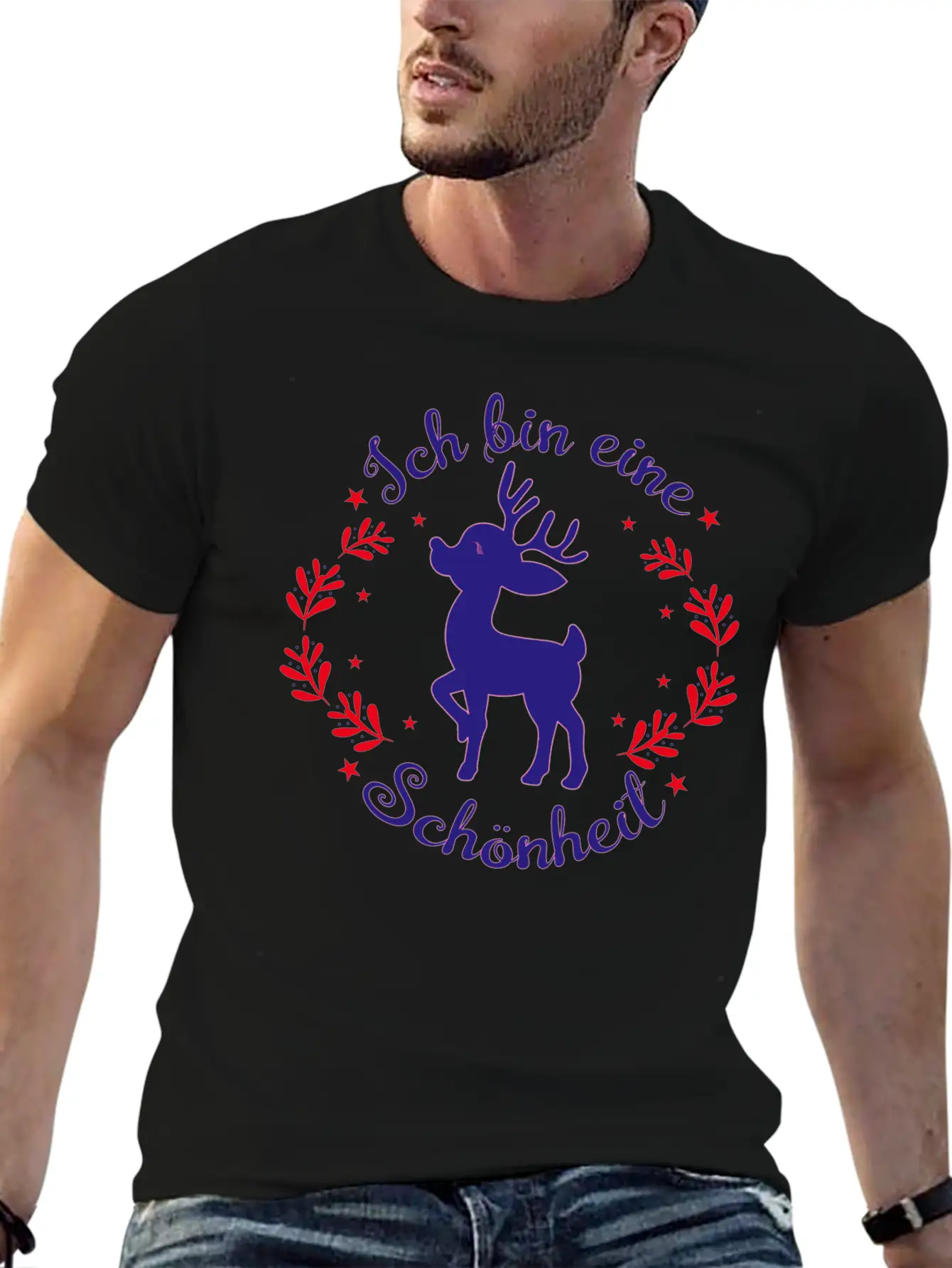 Beautiful Deer As Christmas Beauty Stylish Everyday T-Shirt – Unisex Basic Cotton Tee