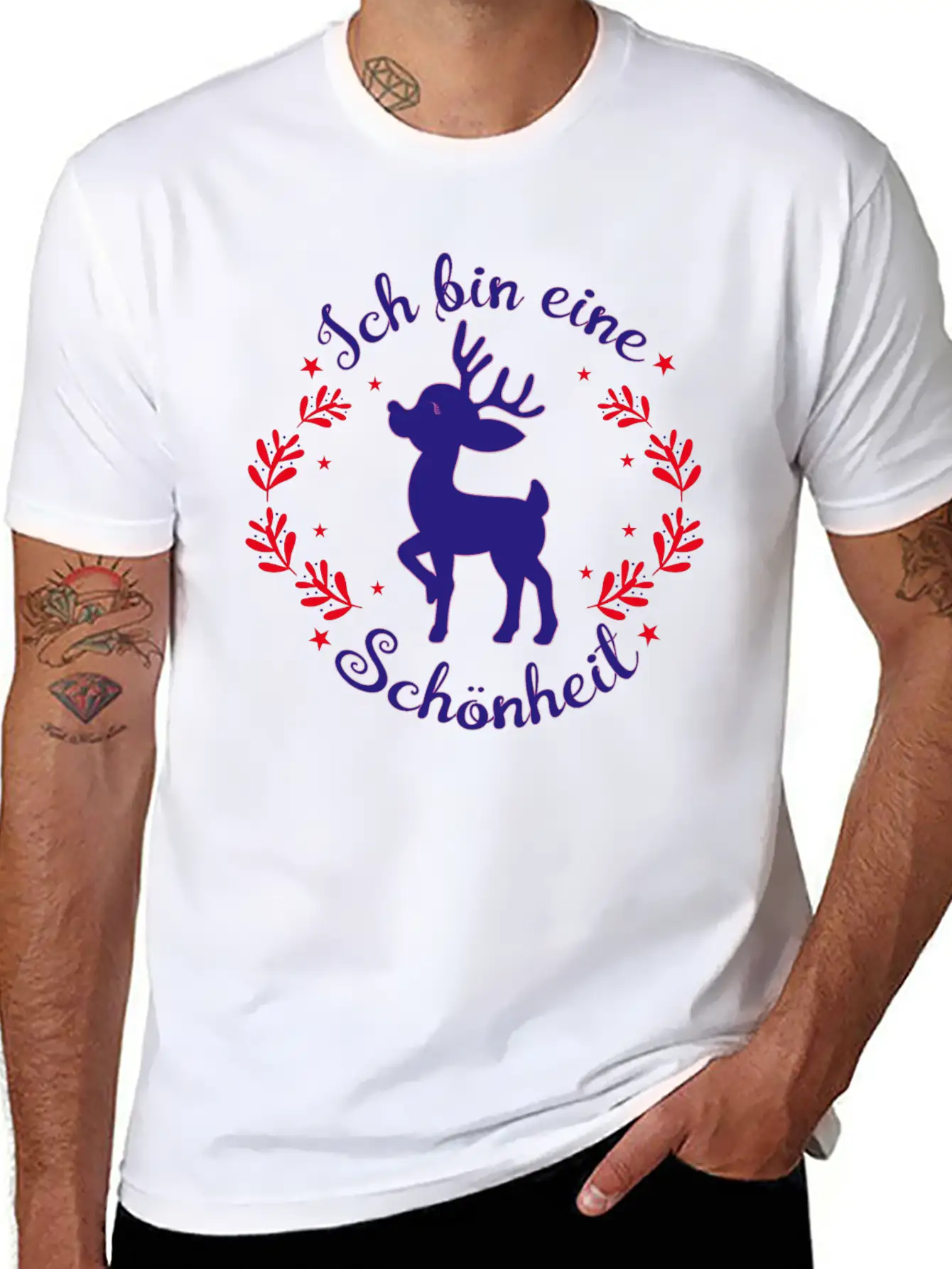 Beautiful Deer As Christmas Beauty Stylish Everyday T-Shirt – Unisex Basic Cotton Tee