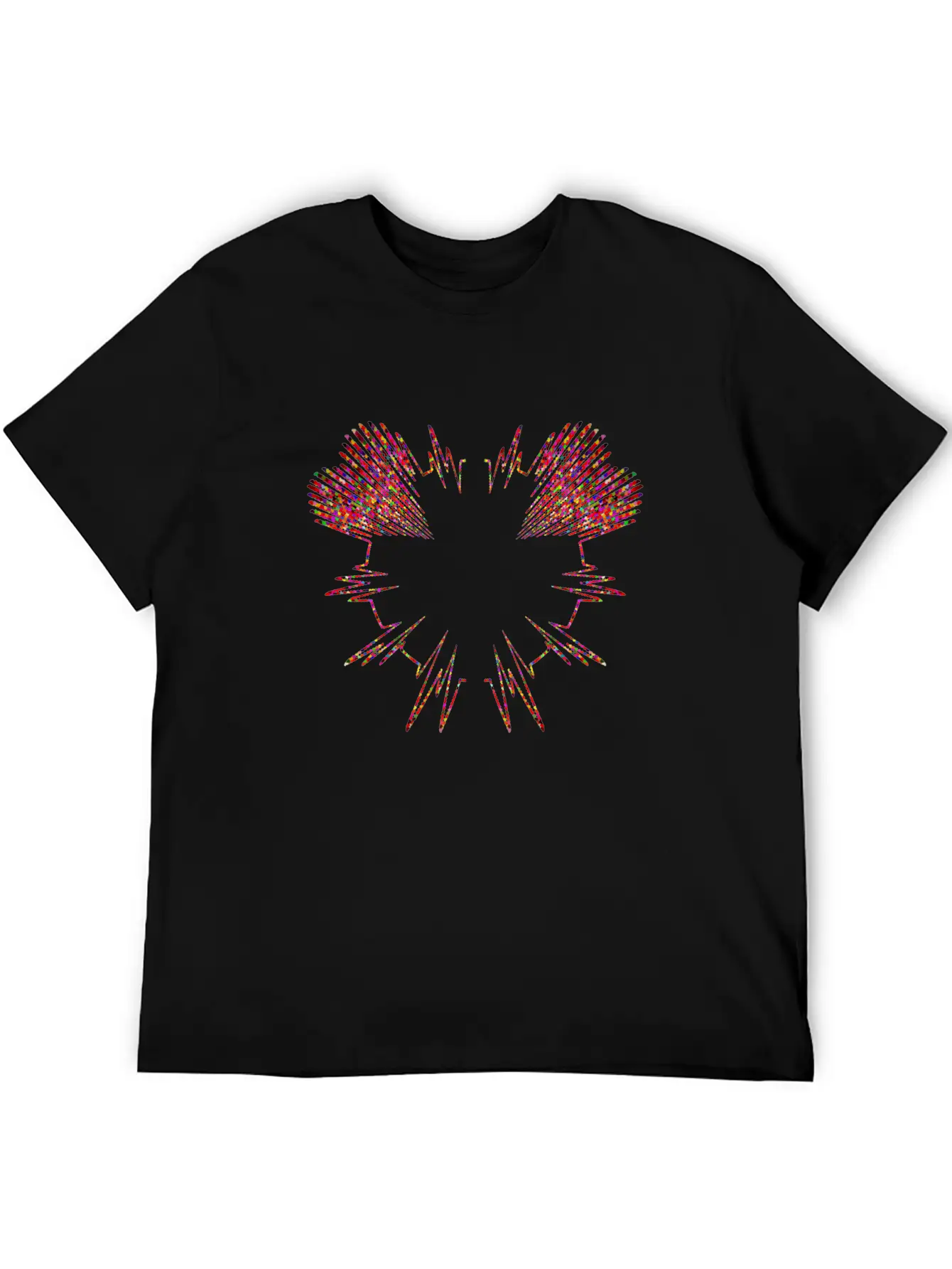 Beautiful Heartbeat Love Heart Design Unisex Short Sleeve Soft Cotton T-Shirt – Casual Everyday Wear