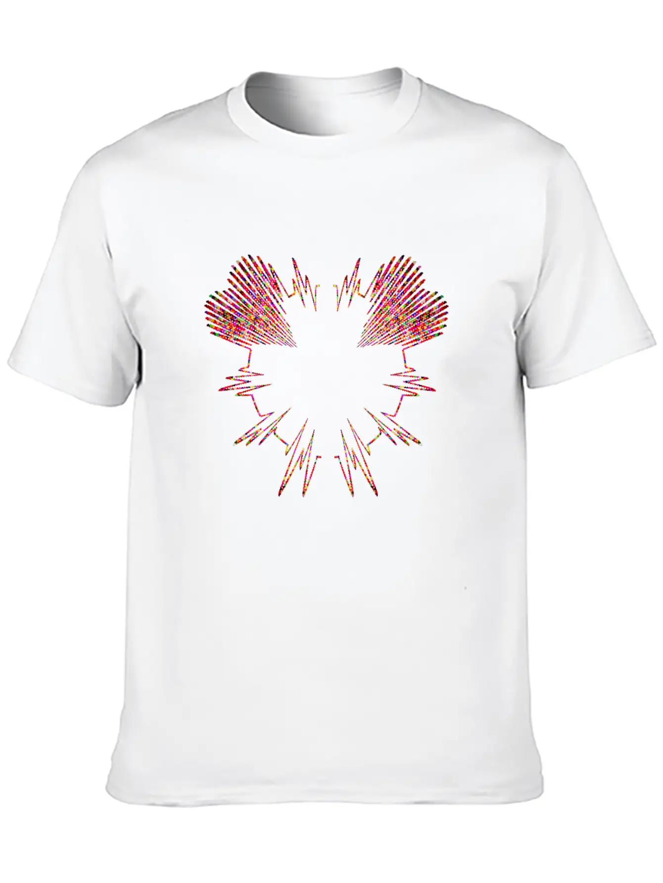 Beautiful Heartbeat Love Heart Design Unisex Short Sleeve Soft Cotton T-Shirt – Casual Everyday Wear