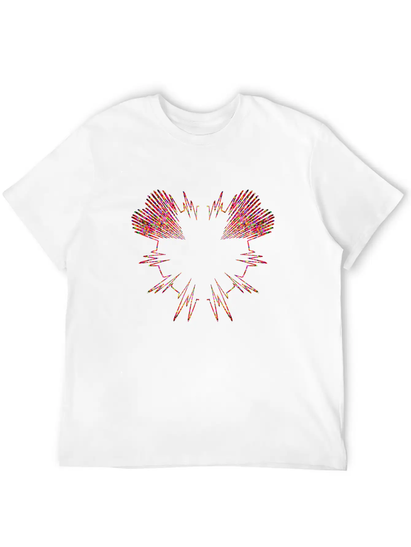 Beautiful Heartbeat Love Heart Design Unisex Short Sleeve Soft Cotton T-Shirt – Casual Everyday Wear