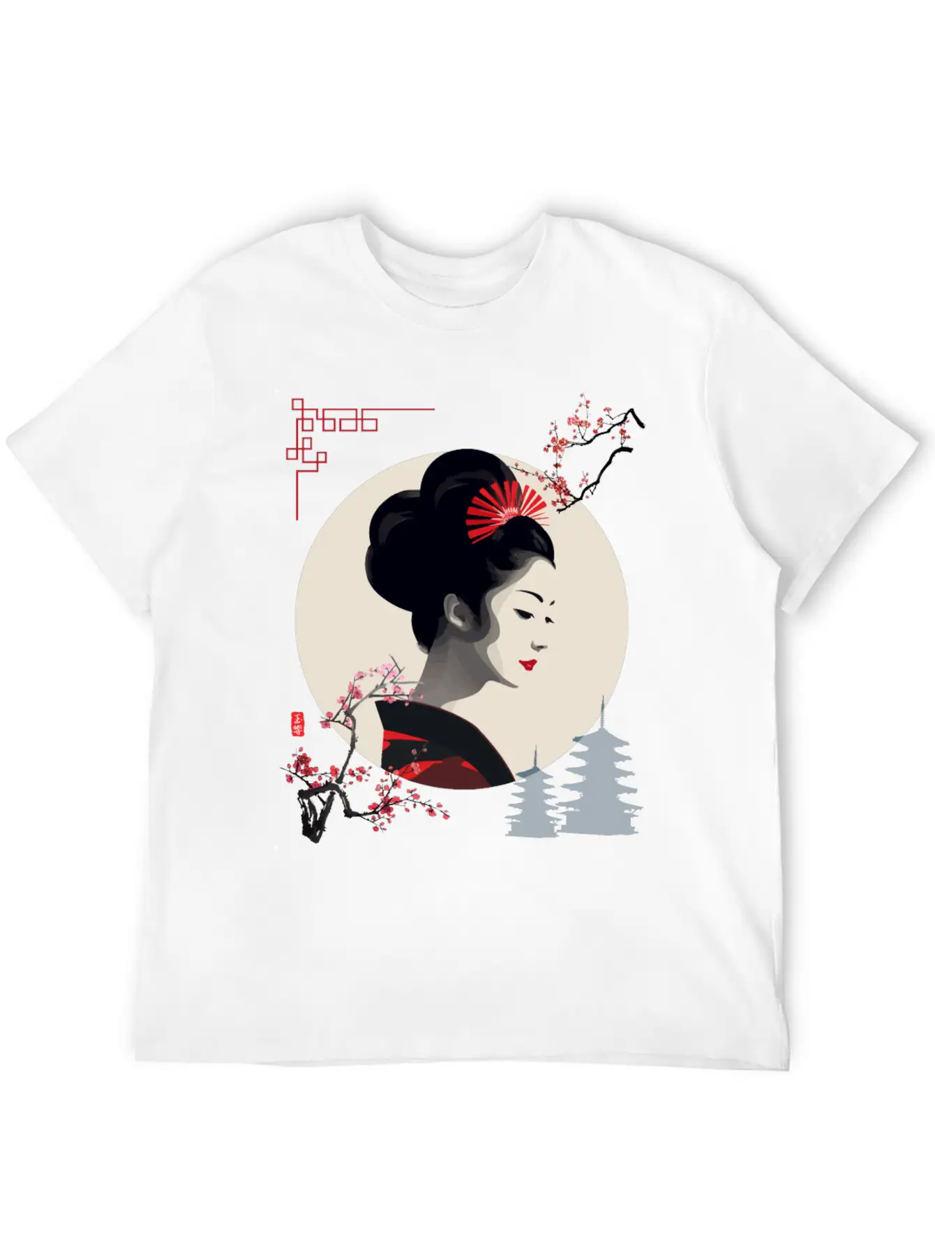 Beautiful Japanese Geisha Girl Timeless Short Sleeve Tee – Comfy And Minimalist Design