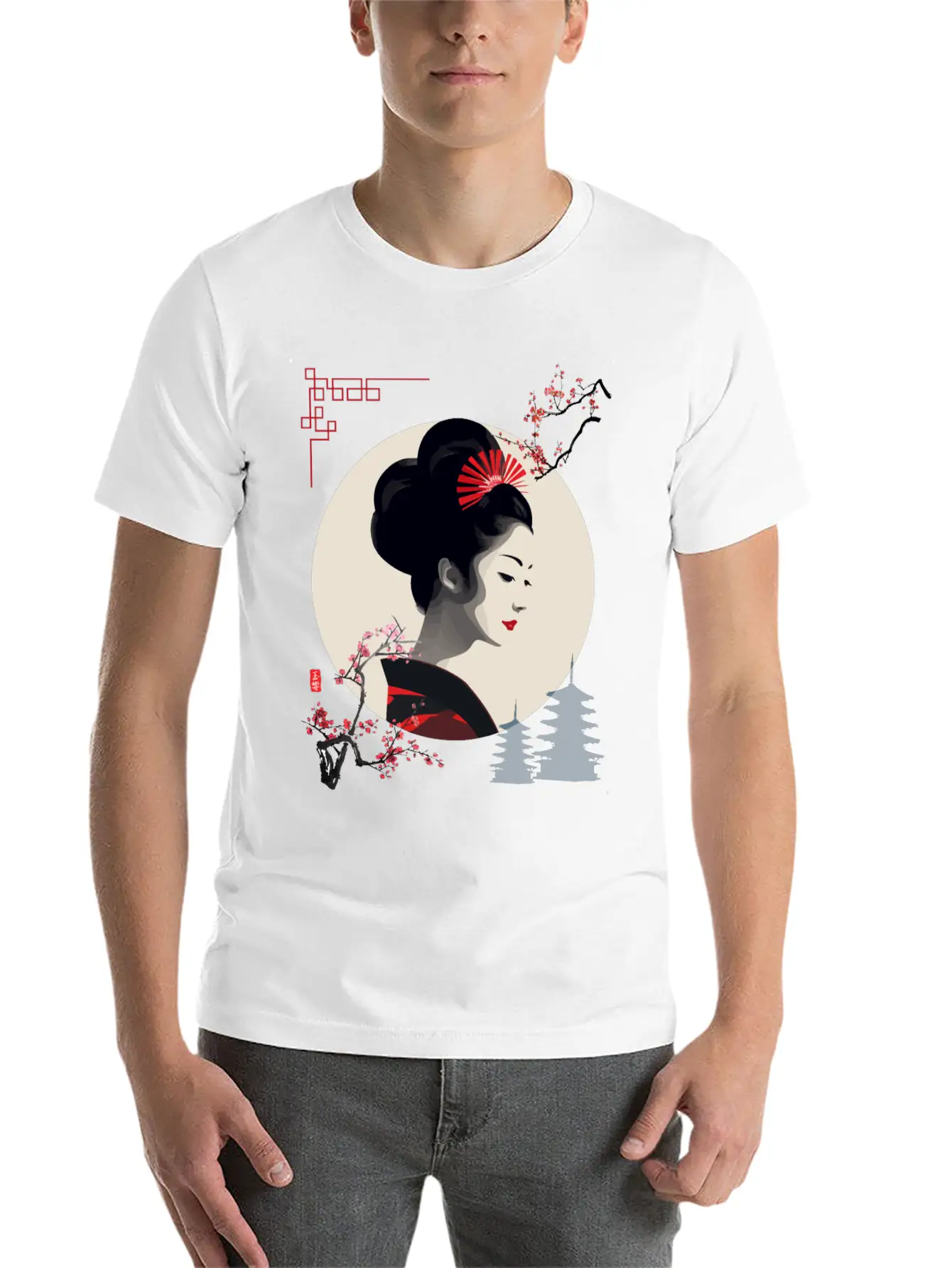 Beautiful Japanese Geisha Girl Timeless Short Sleeve Tee – Comfy And Minimalist Design