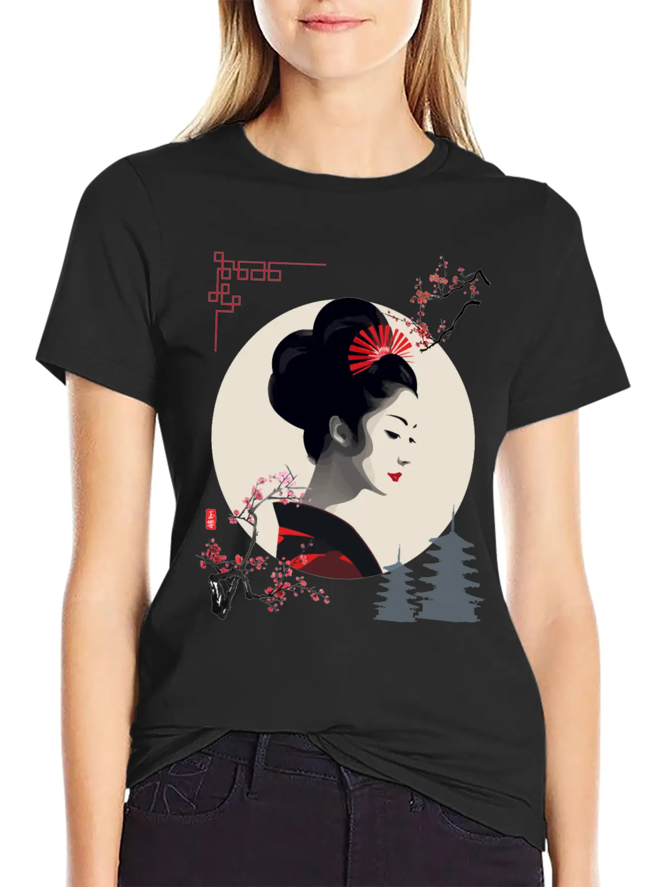 Beautiful Japanese Geisha Girl Timeless Short Sleeve Tee – Comfy And Minimalist Design