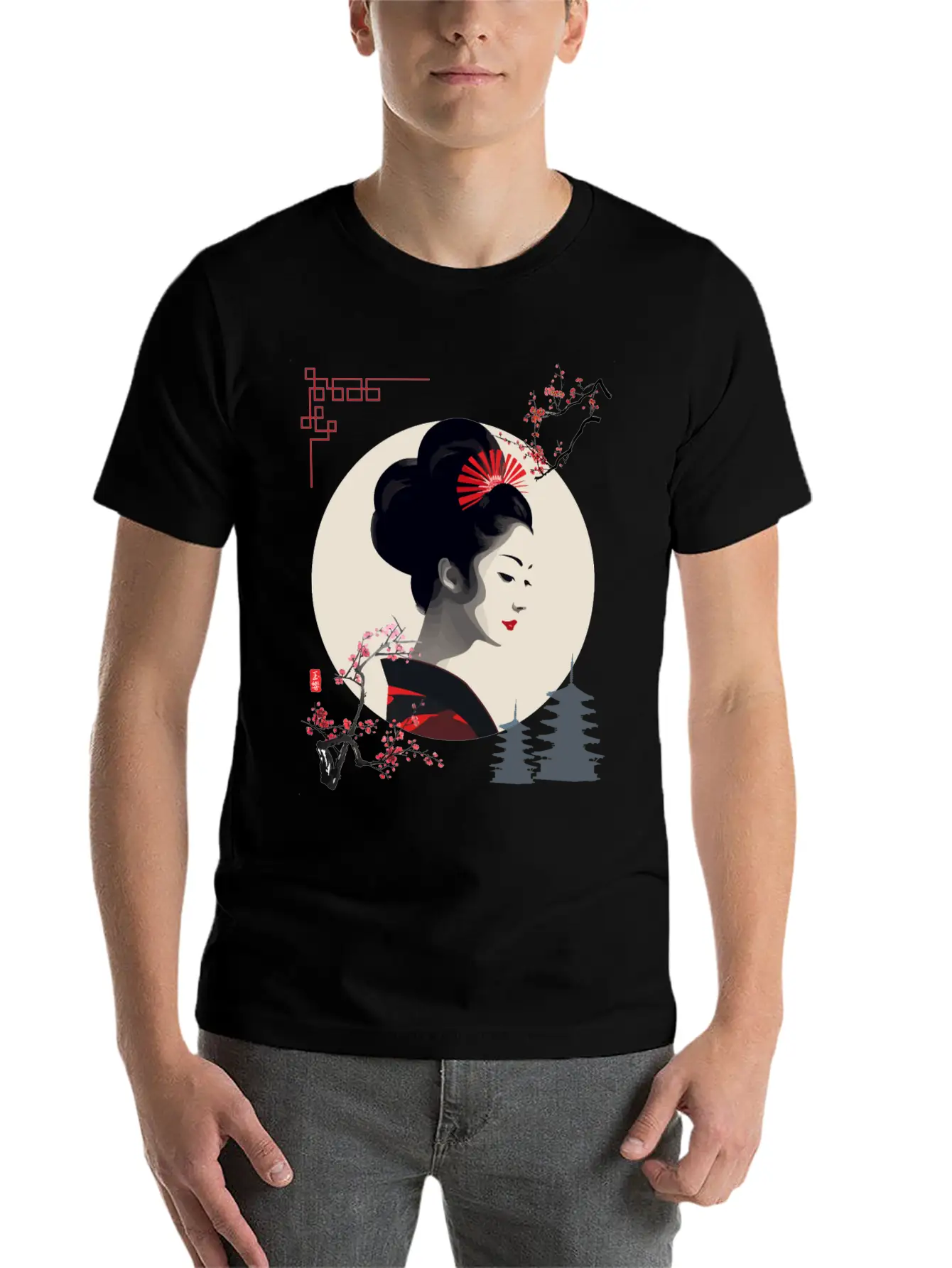 Beautiful Japanese Geisha Girl Timeless Short Sleeve Tee – Comfy And Minimalist Design