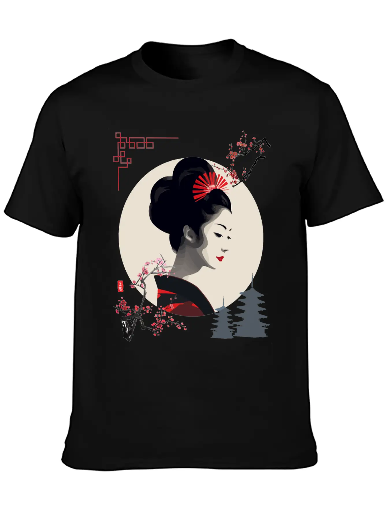 Beautiful Japanese Geisha Girl Timeless Short Sleeve Tee – Comfy And Minimalist Design